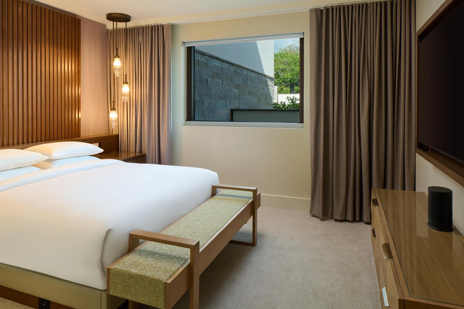 King bedroom in the 3 Bedroom Ilikai Villa Garden View at Andaz Maui at Wailea Resort.