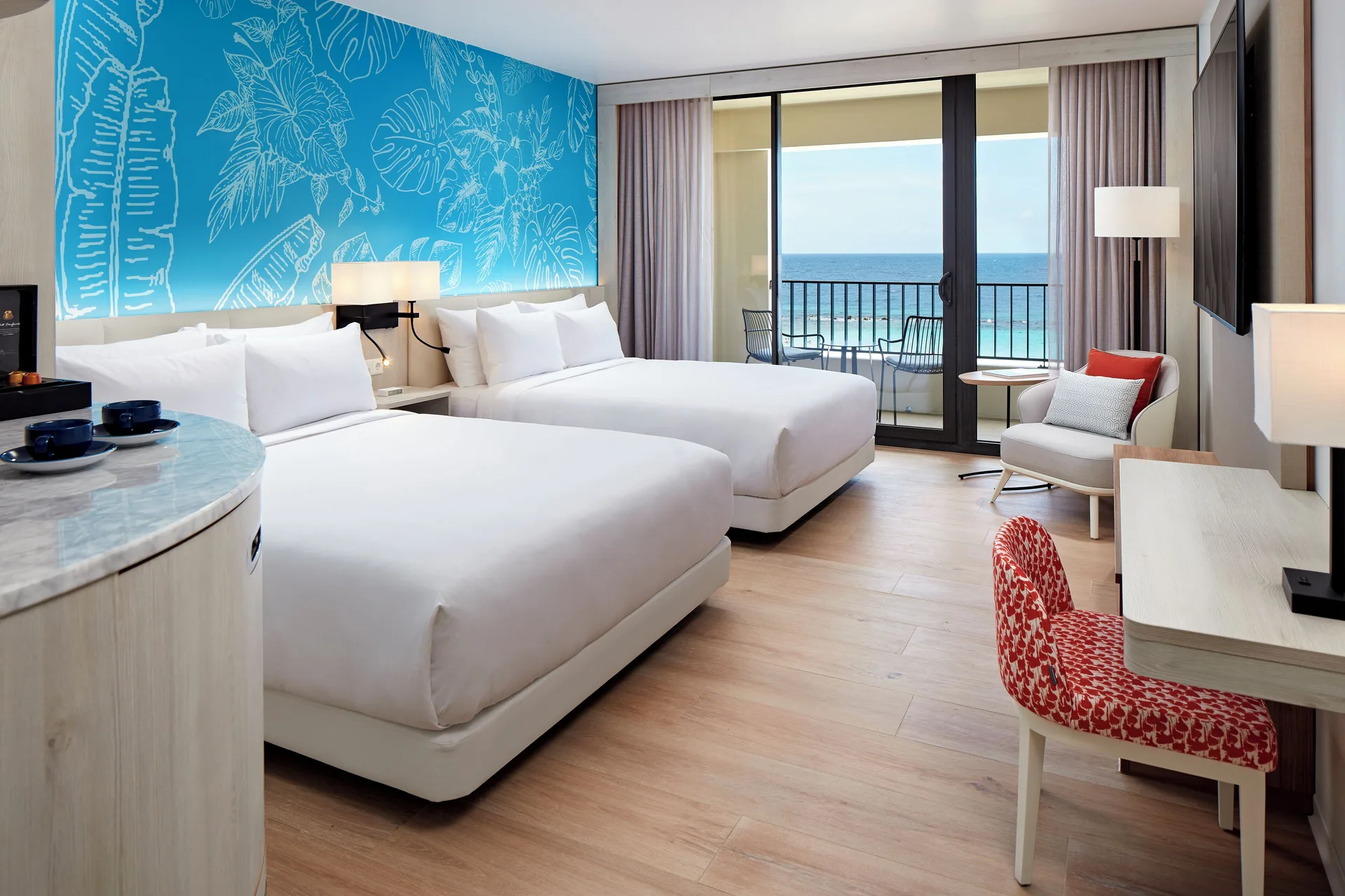 Curacao Marriott Beach Resort beachfront resort with modern rooms, oceanfront pools, and Willemstad access