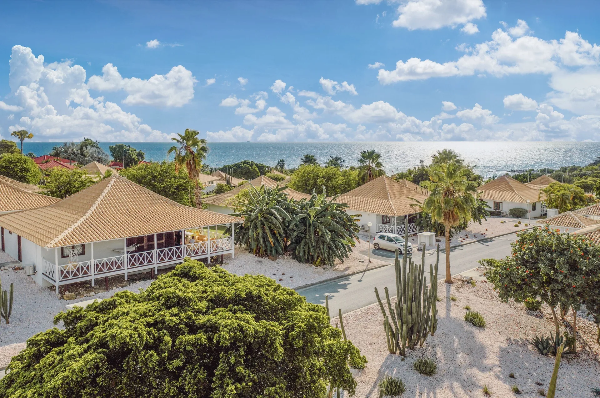 Papagayo Beach Resort villa-style resort with colorful accommodations, beach club access, and Jan Thiel location