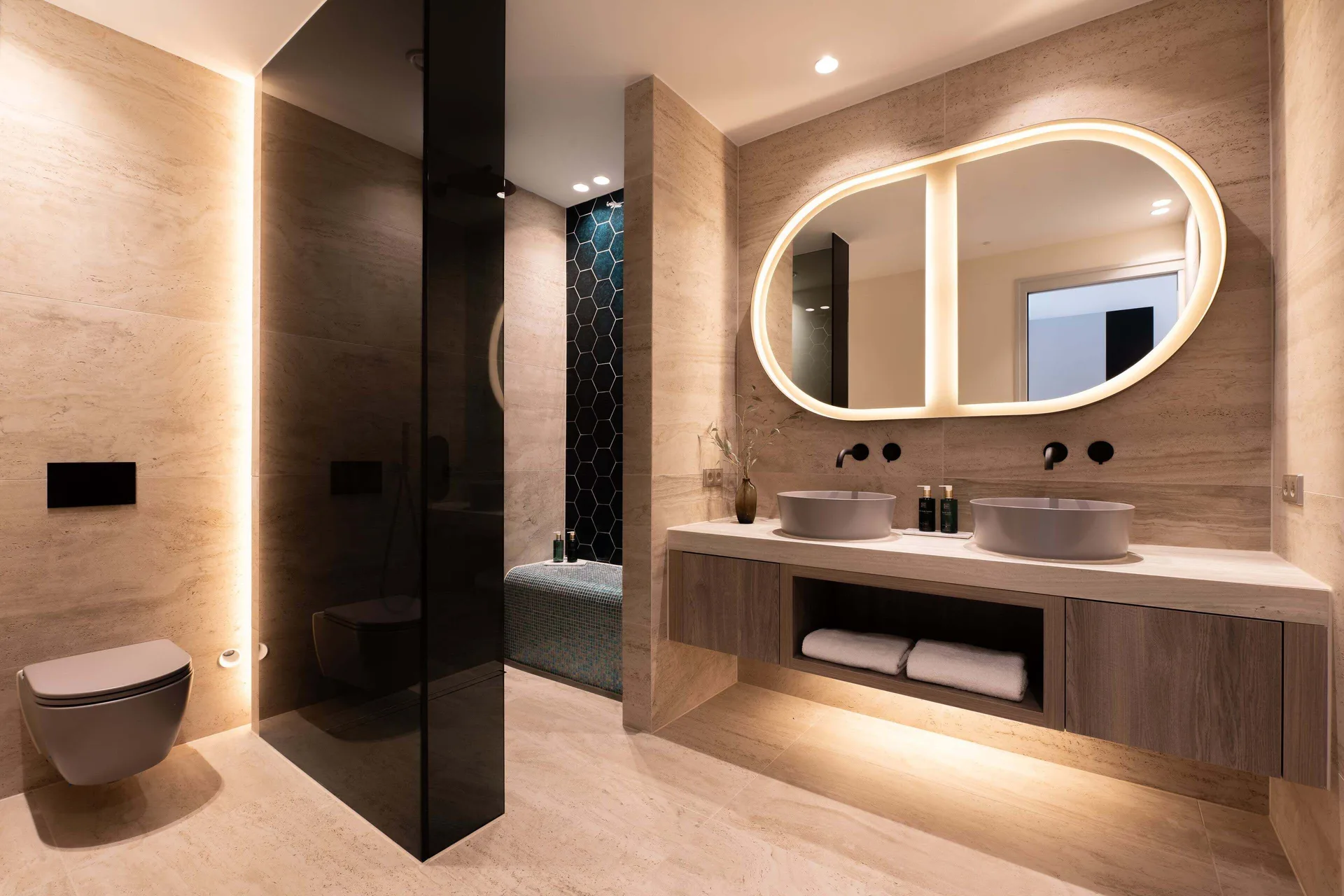 Ocean Front Luxury Apartment 2 Bedroom bathroom at Blue Bay Curacao Golf & Beach Resort.