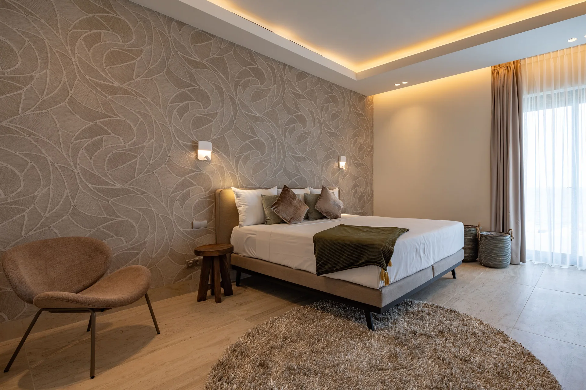 Ocean Front Luxury Apartment 2 Bedroom bedroom at Blue Bay Curacao Golf & Beach Resort.