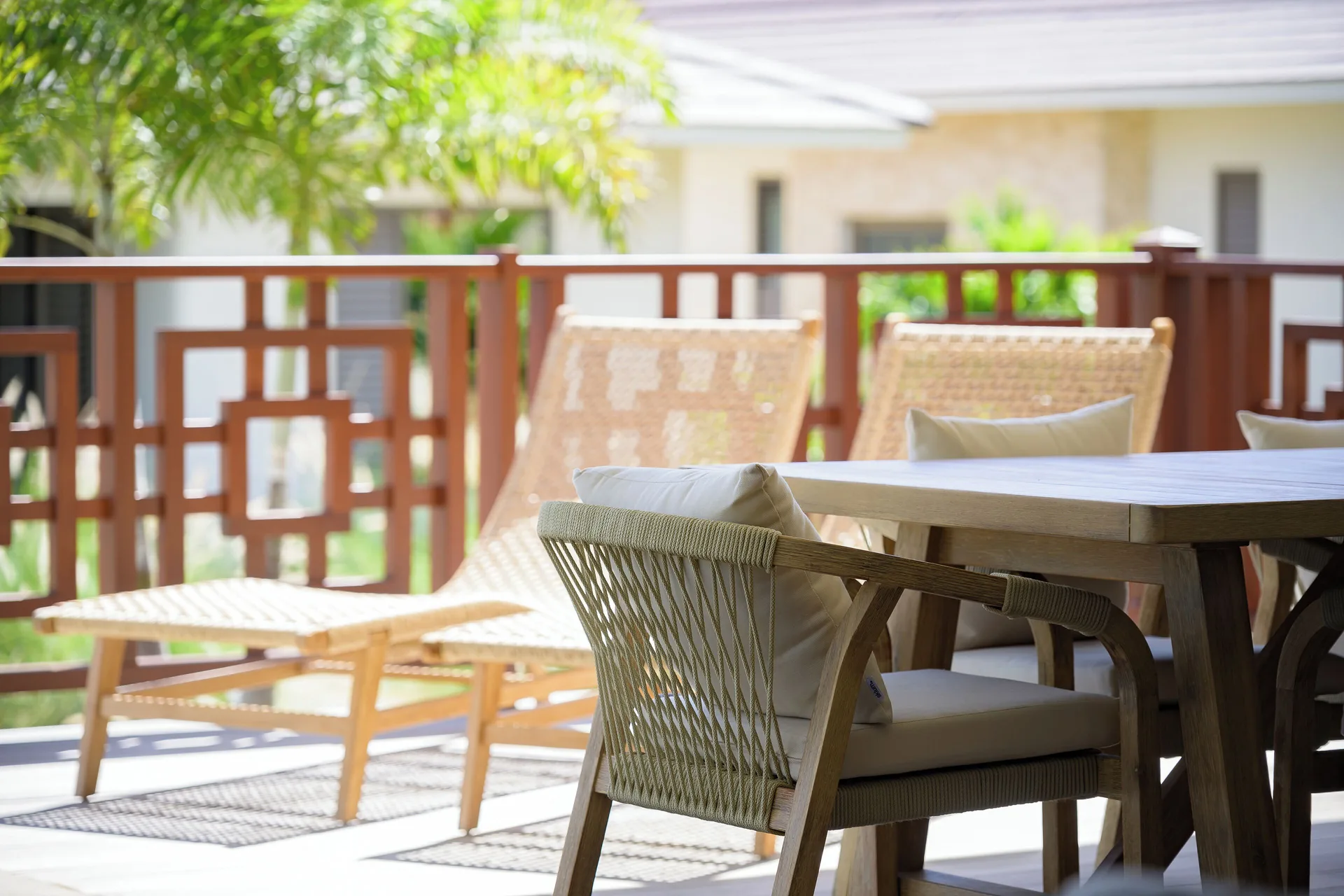Private Pool Villa terrace seating at Blue Bay Curacao Golf & Beach Resort.