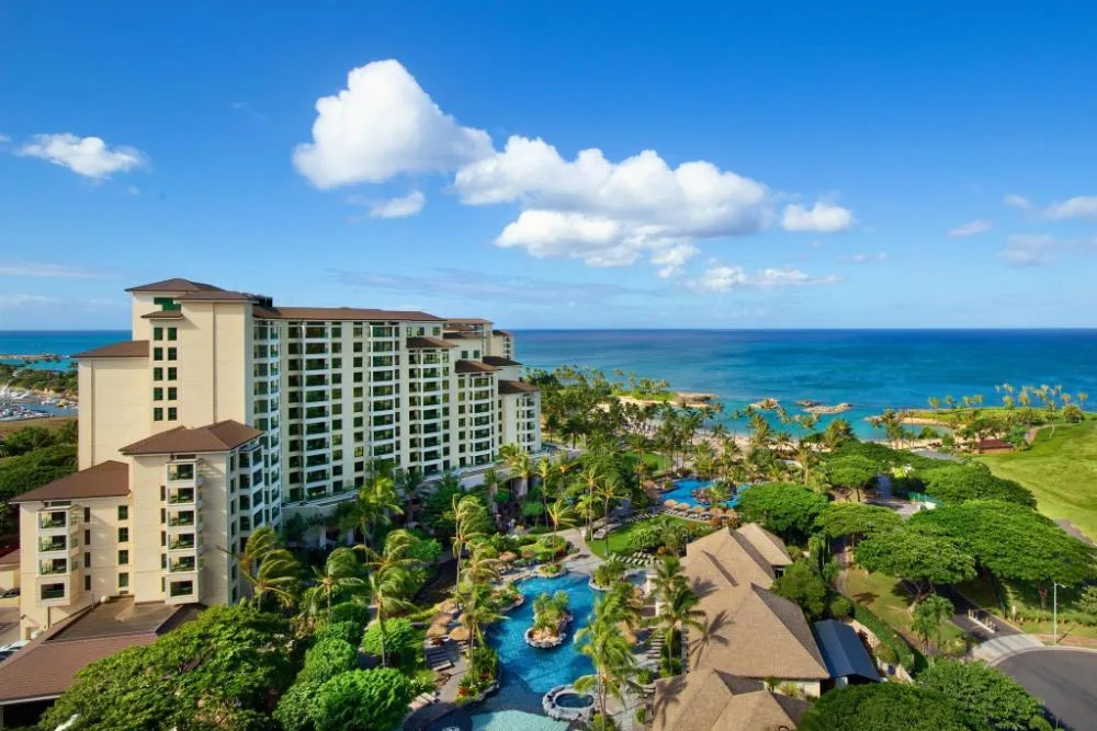 Marriott's Ko Olina Beach Club resort with lagoon pools and beach access on Oahu's west side, Hawaii.