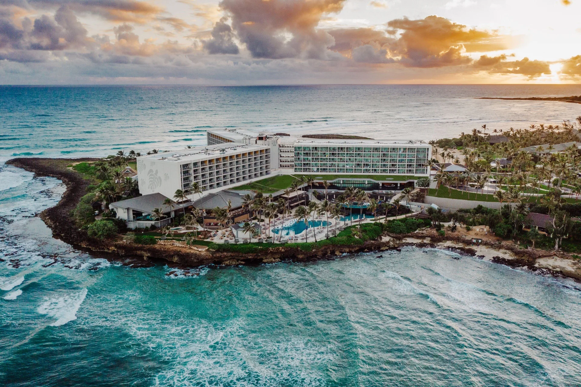 The Ritz-Carlton Oahu Turtle Bay North Shore luxury resort with oceanfront setting and surf coast views