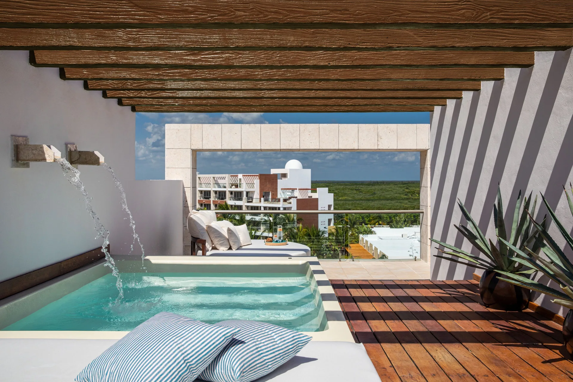 Rooftop terrace plunge pool for a Two-Story Rooftop Terrace Suite at Excellence Playa Mujeres.