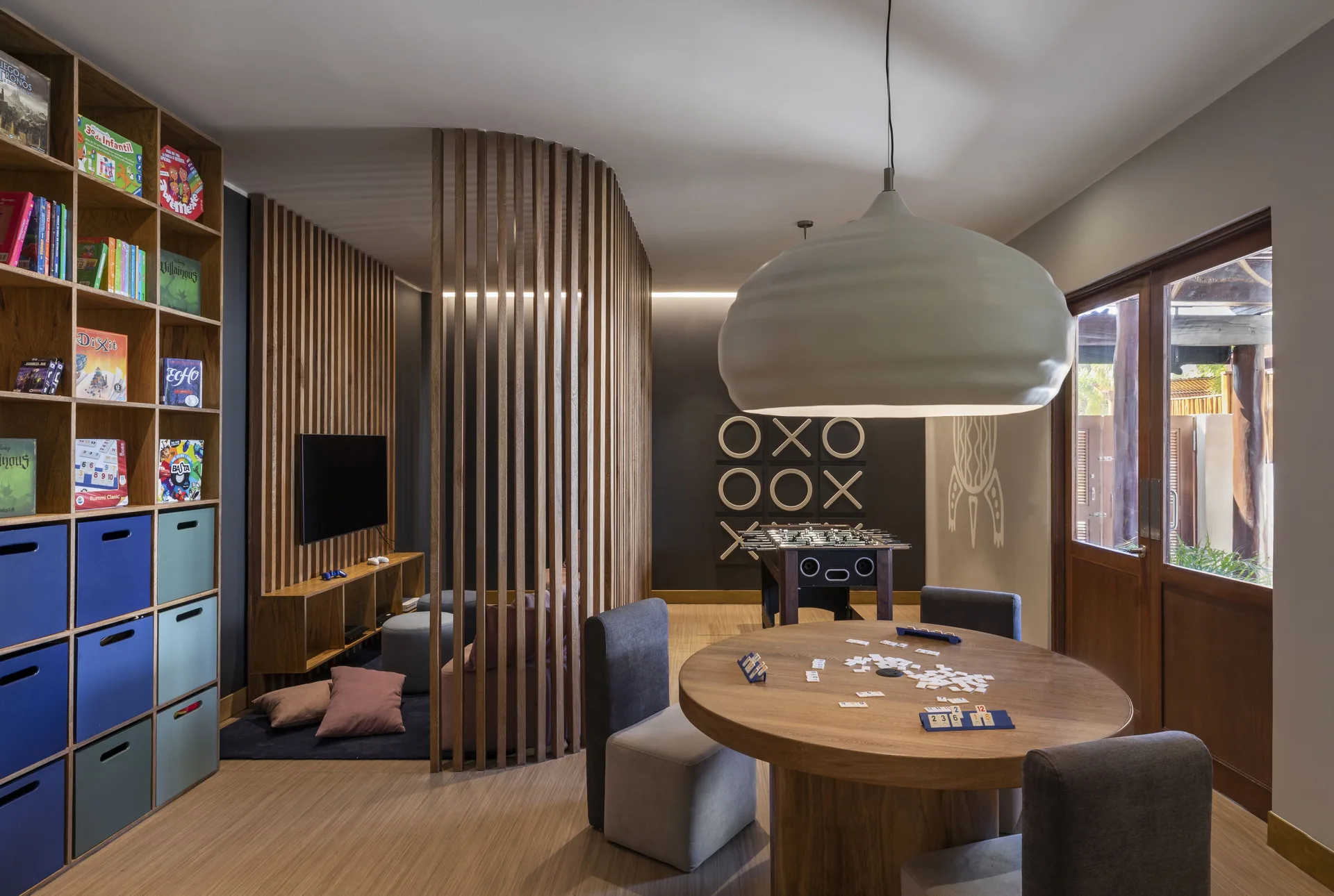 Children's game room with books, foosball and table games at Fairmont Mayakoba.