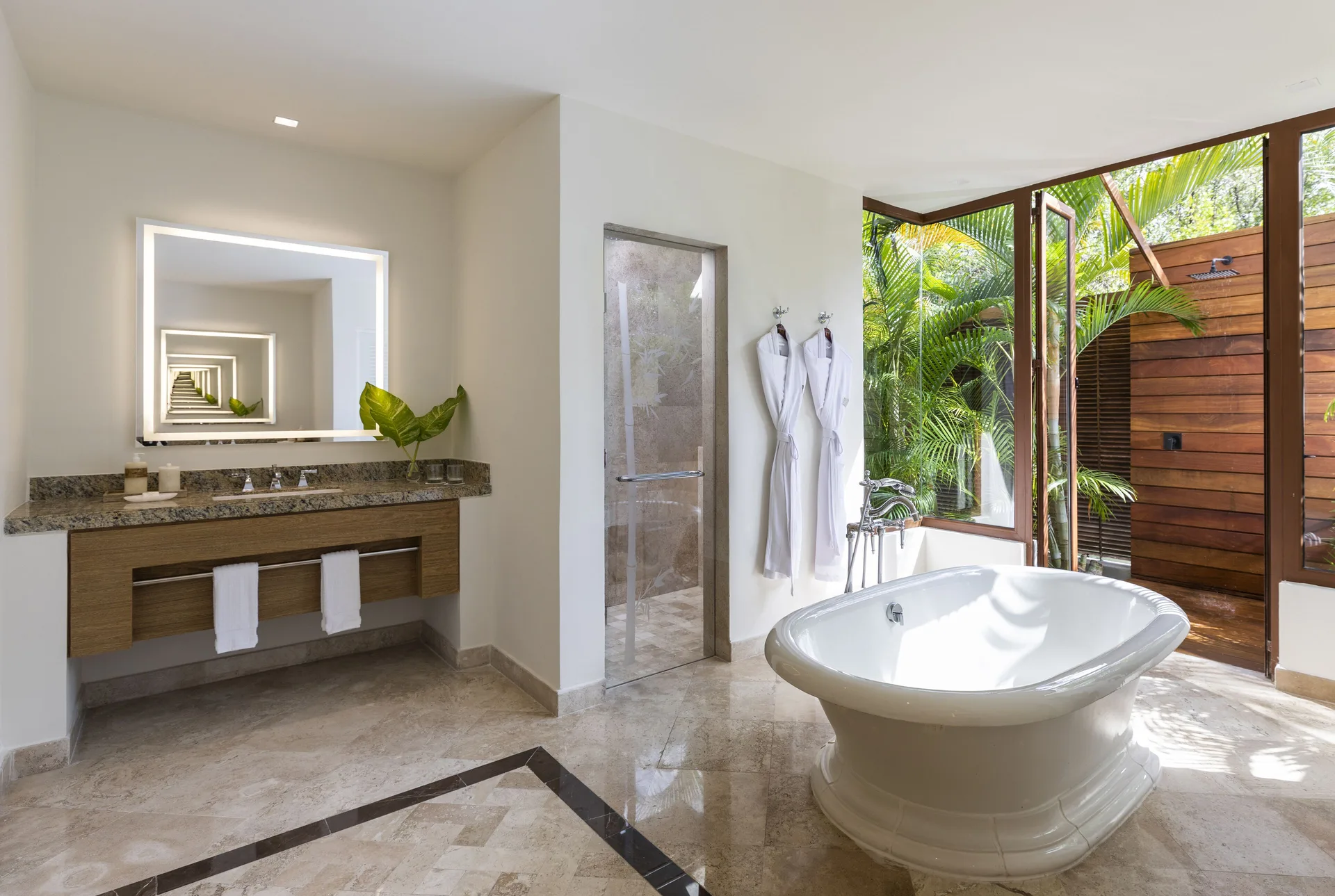Presidential Suite bathroom with freestanding tub at Fairmont Mayakoba.