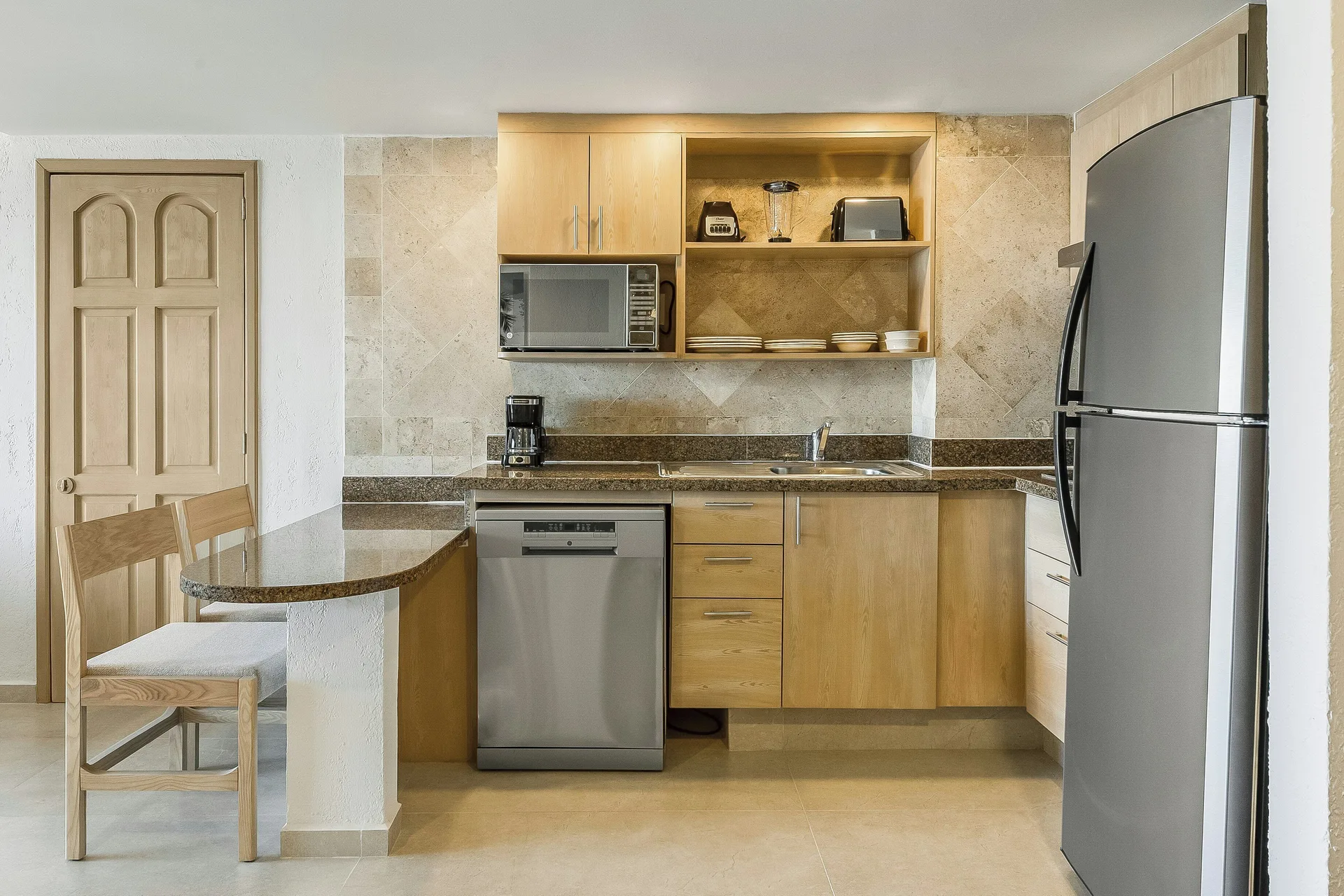 Premium Villa Master Suite kitchenette at Fiesta Americana Cancun Villas.