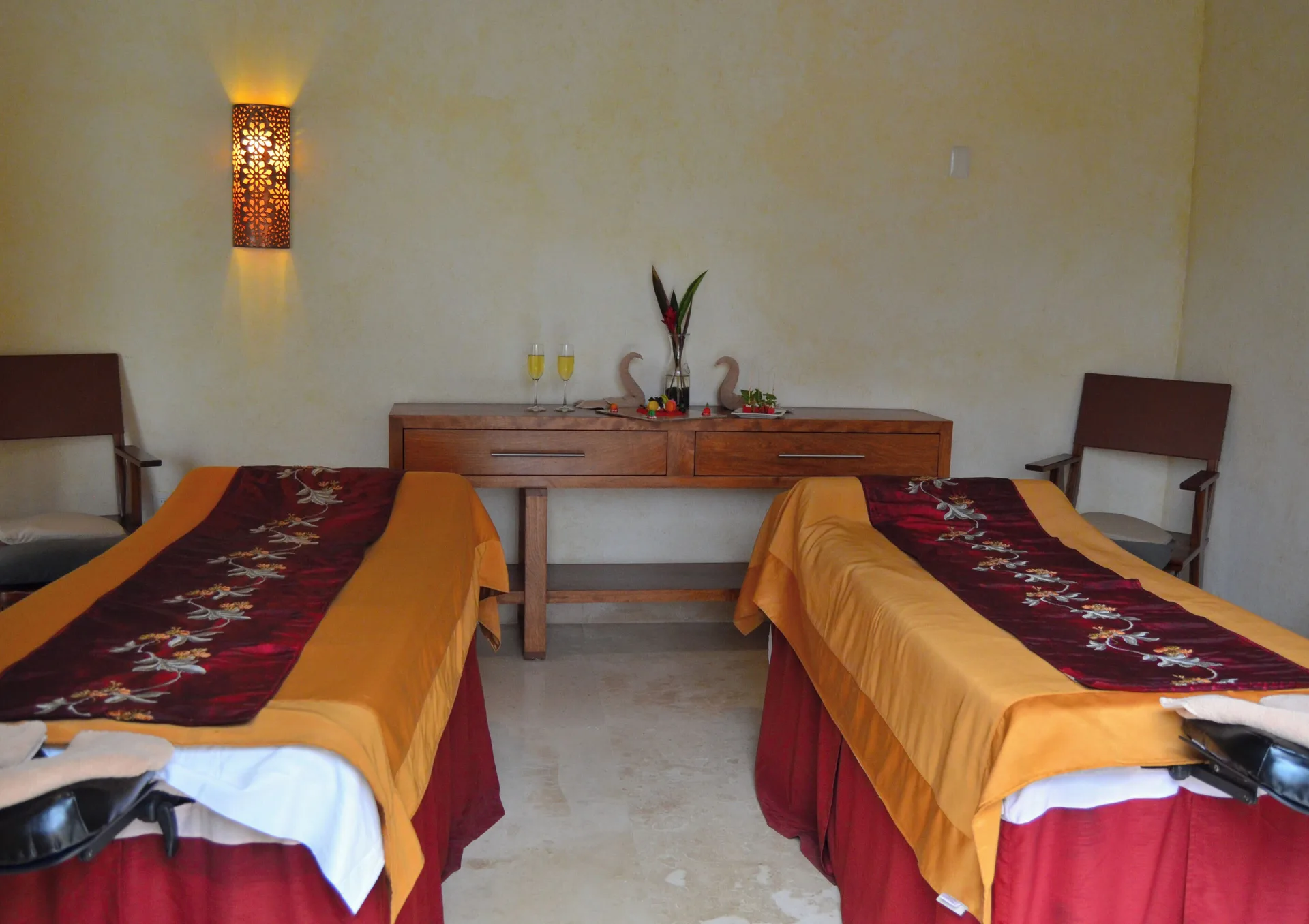 Couples spa treatment room with two massage tables at Fiesta Americana Puerto Vallarta & Spa.