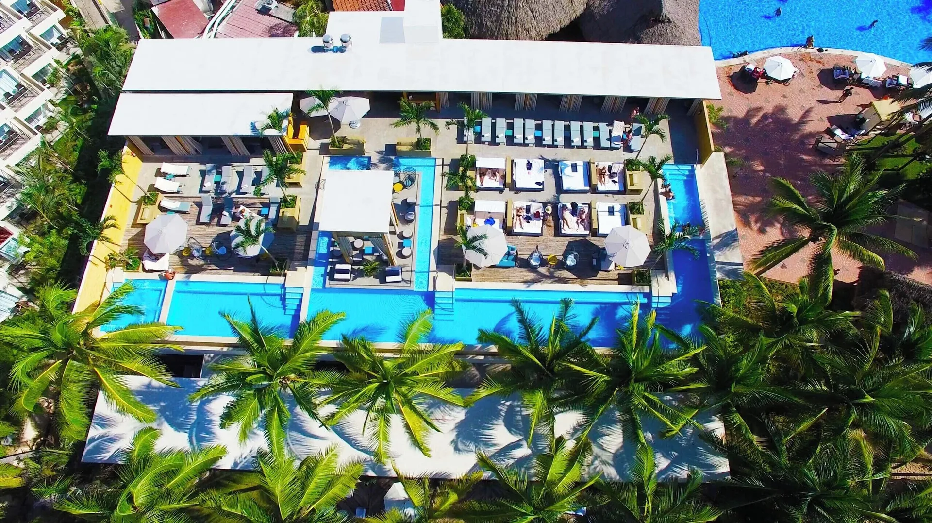 Aerial view of a club pool deck at Fiesta Americana Puerto Vallarta & Spa.
