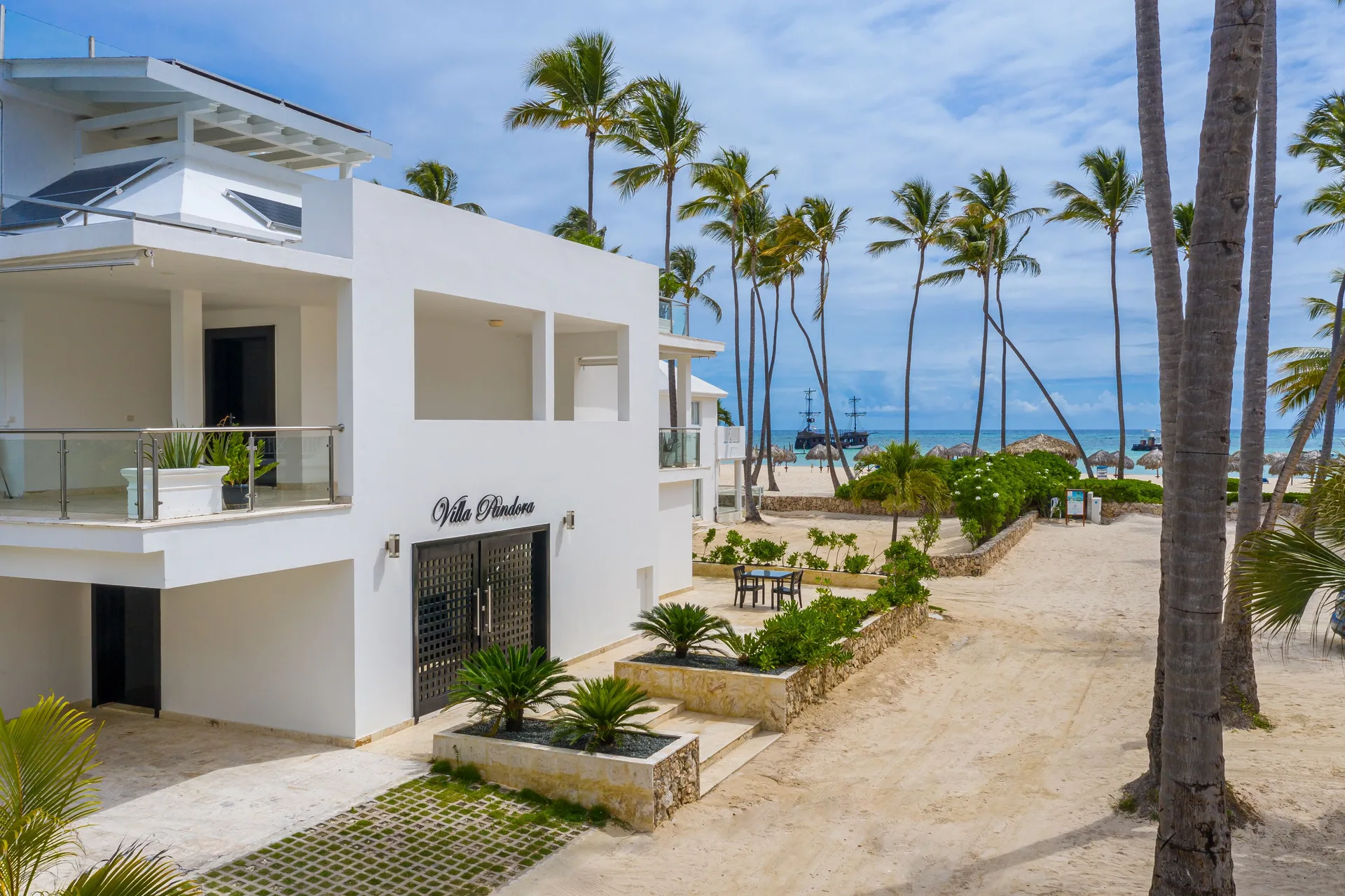 Luxury beachfront villa in Los Corales with private coastal setting and direct Punta Cana beach atmosphere