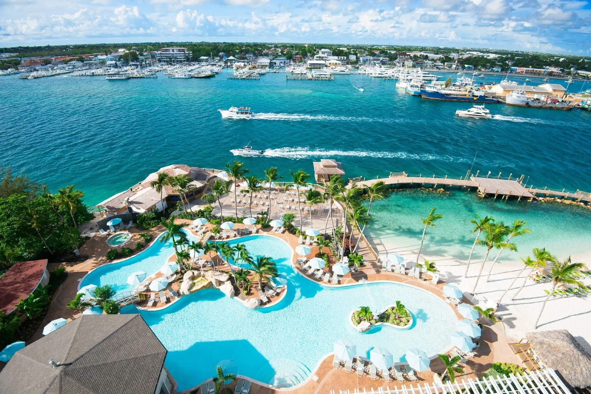 Warwick Paradise Island all-inclusive adults-only resort with harborfront setting and relaxed pool scene