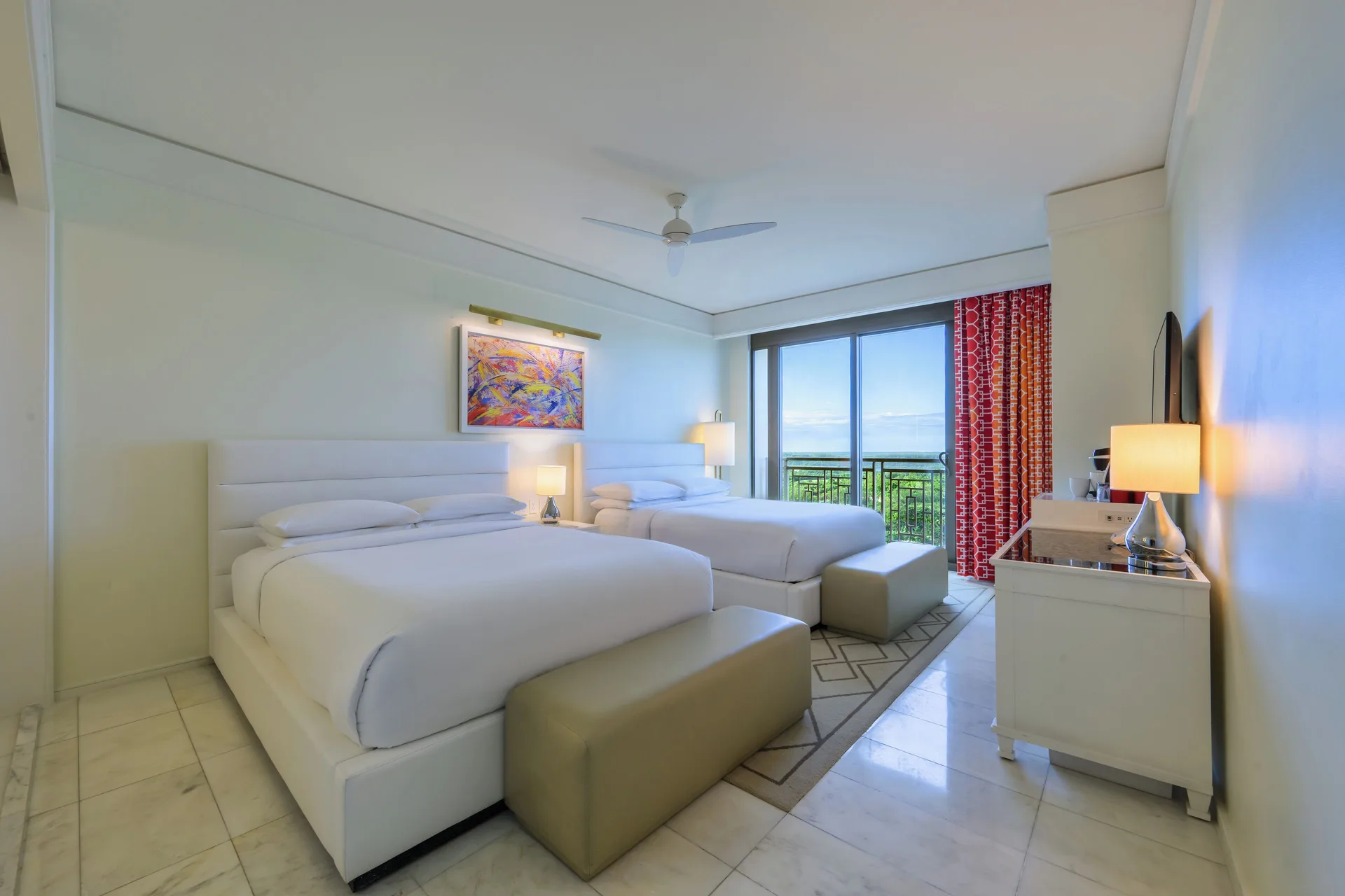 Fountain View Reserve two-bed room with balcony at Grand Hyatt Baha Mar.