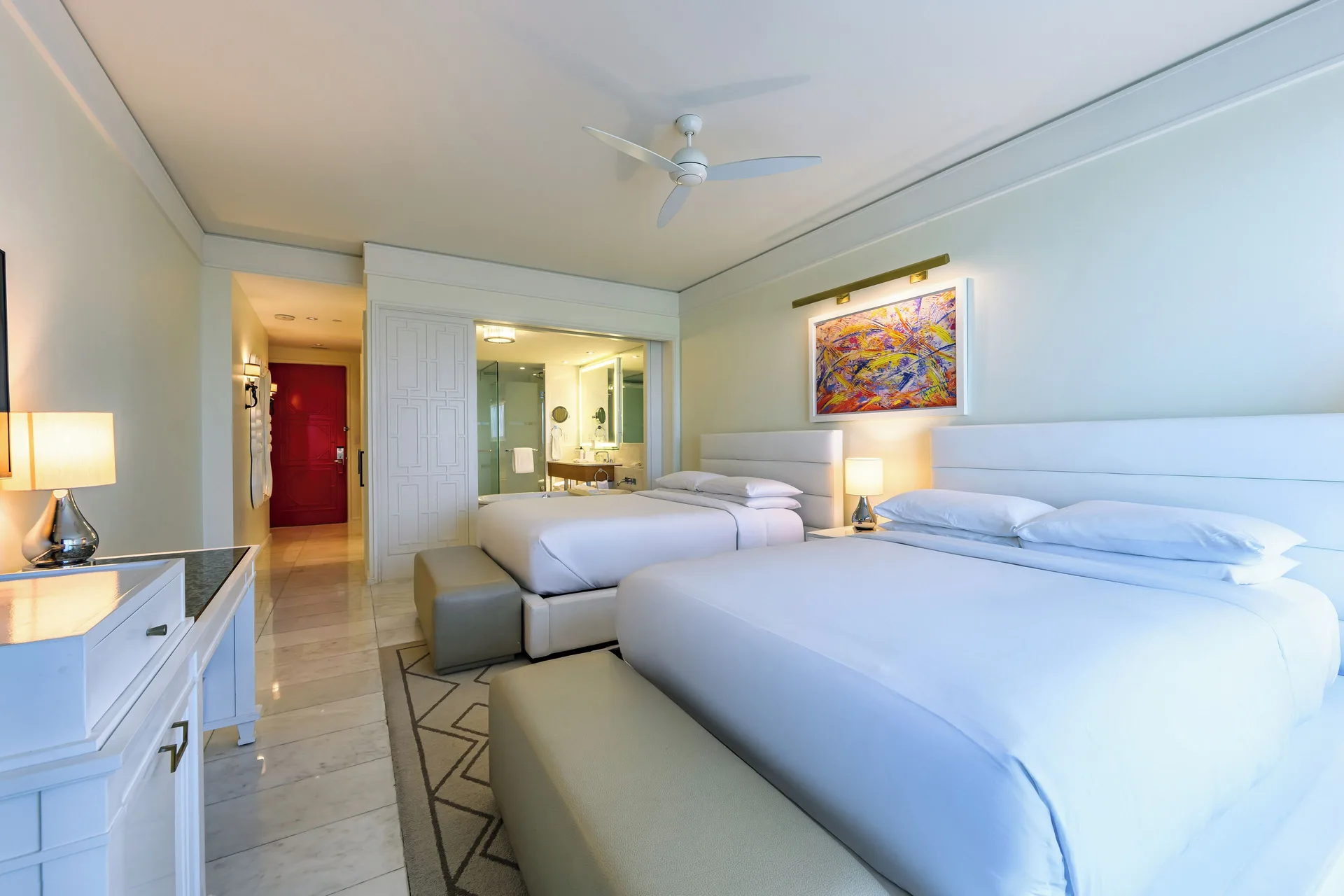 Fountain View Reserve room with two beds at Grand Hyatt Baha Mar.
