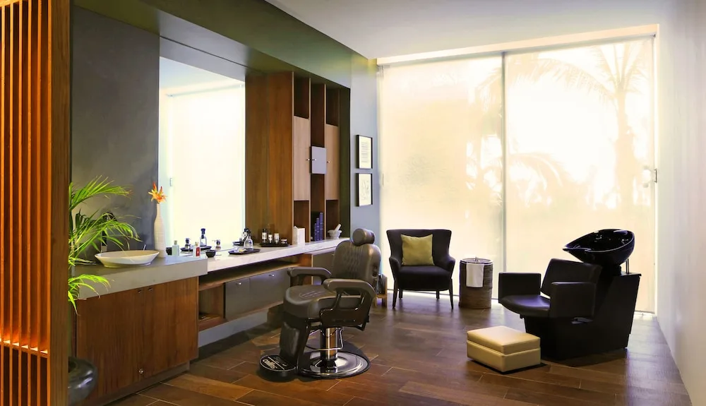 Salon styling chairs and wash station at Grand Velas Los Cabos.