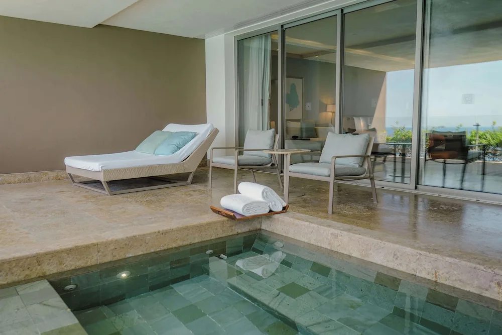 Grand Class Suite Ocean Front terrace with plunge pool at Grand Velas Los Cabos.