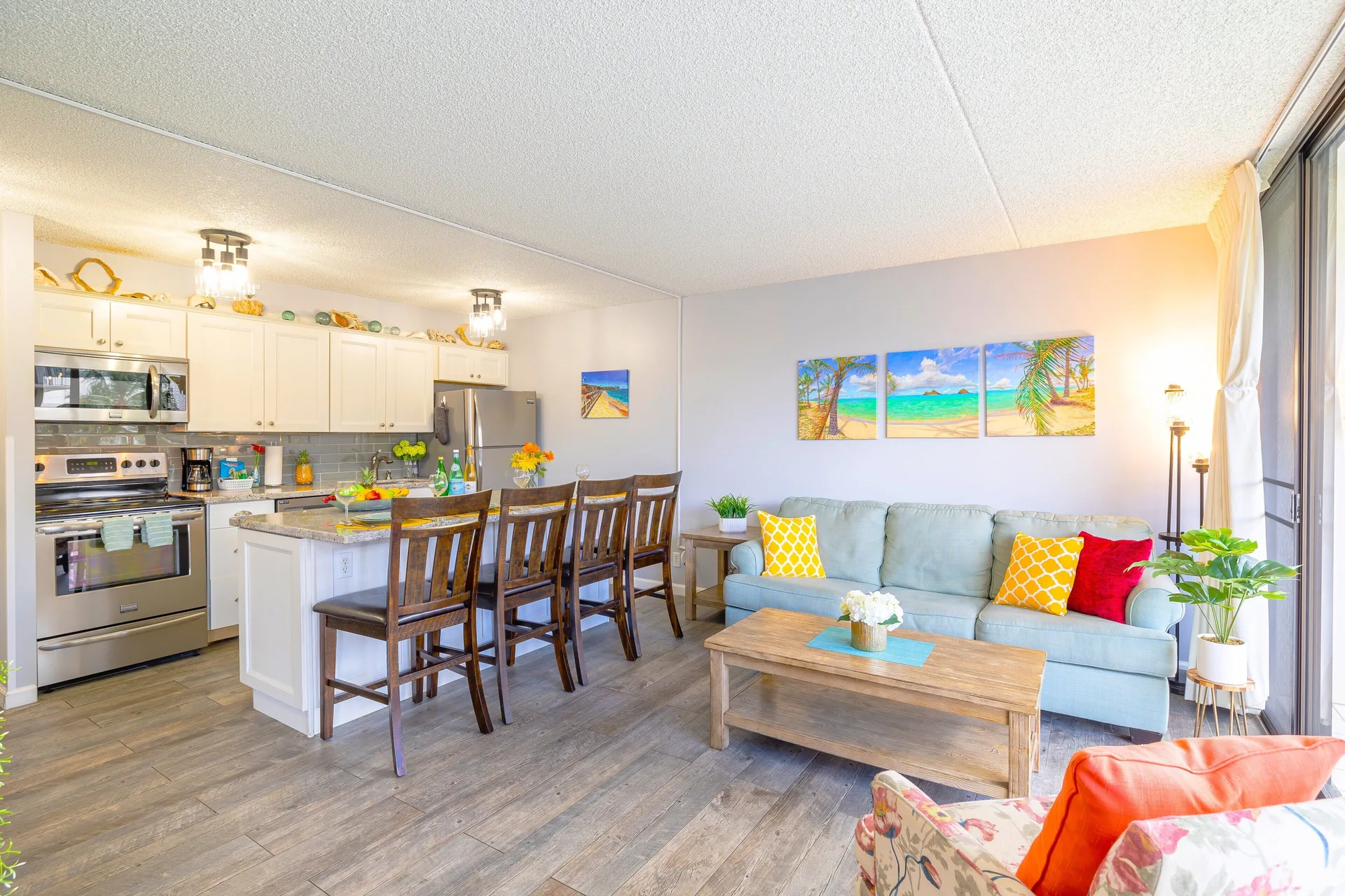 Partial ocean view Waikiki condo with two beds parking and residential vacation layout