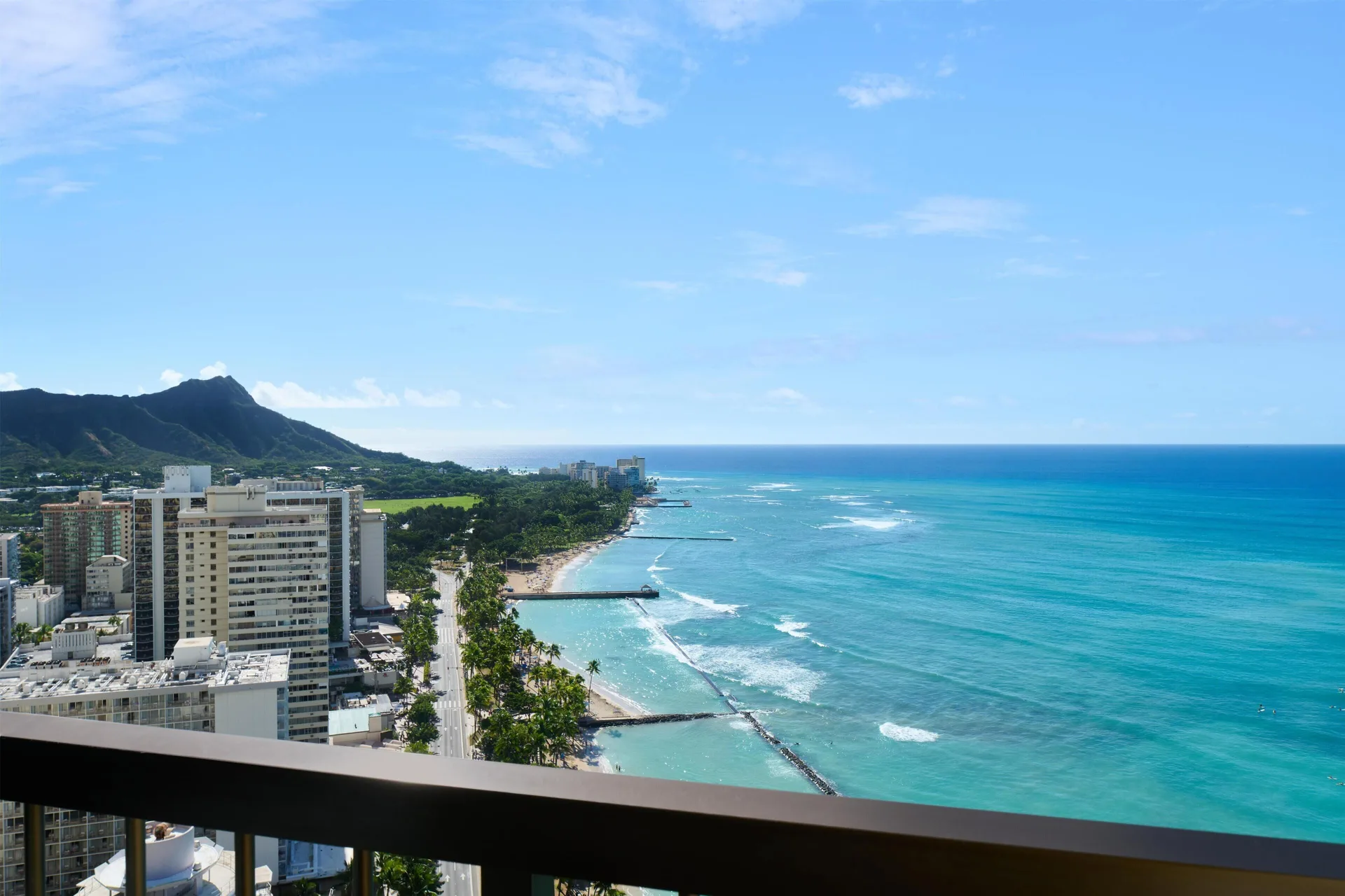 Oceanfront Diamond Head view from a junior suite at Hyatt Regency Waikiki Beach Resort & Spa.