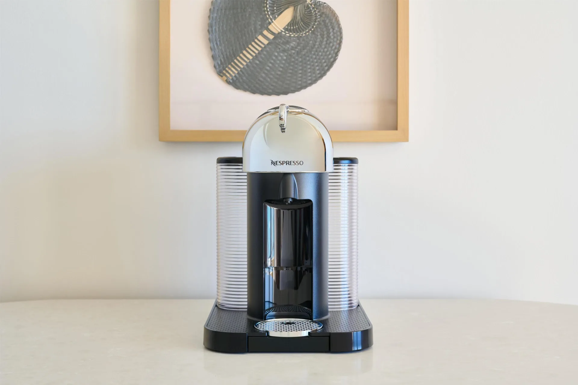 Coffee maker on a suite counter at Hyatt Regency Waikiki Beach Resort & Spa.