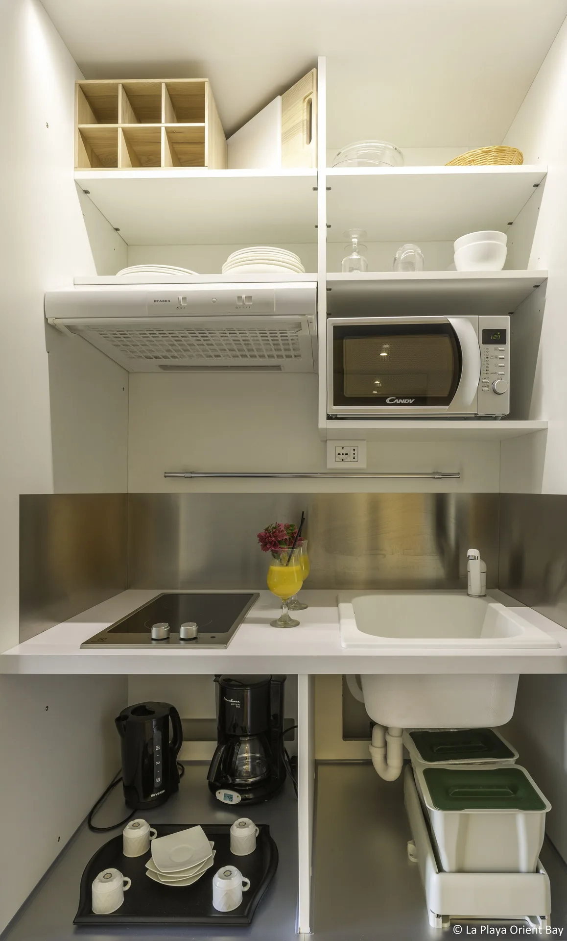 Junior Suite Kitchen Premium Garden kitchenette at La Playa Orient Bay.