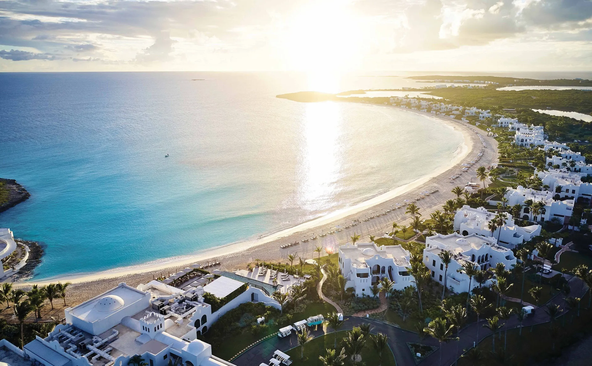Cap Juluca Belmond Anguilla luxury beachfront resort with white Moorish villas and Maundays Bay views