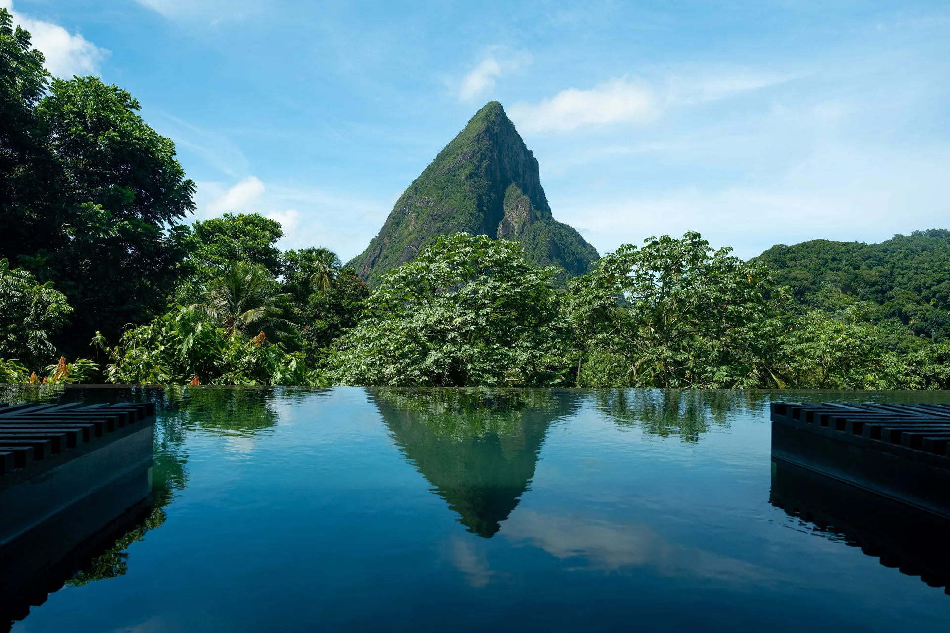 Rabot Hotel from Hotel Chocolat St Lucia cocoa estate hotel with rainforest and Piton views