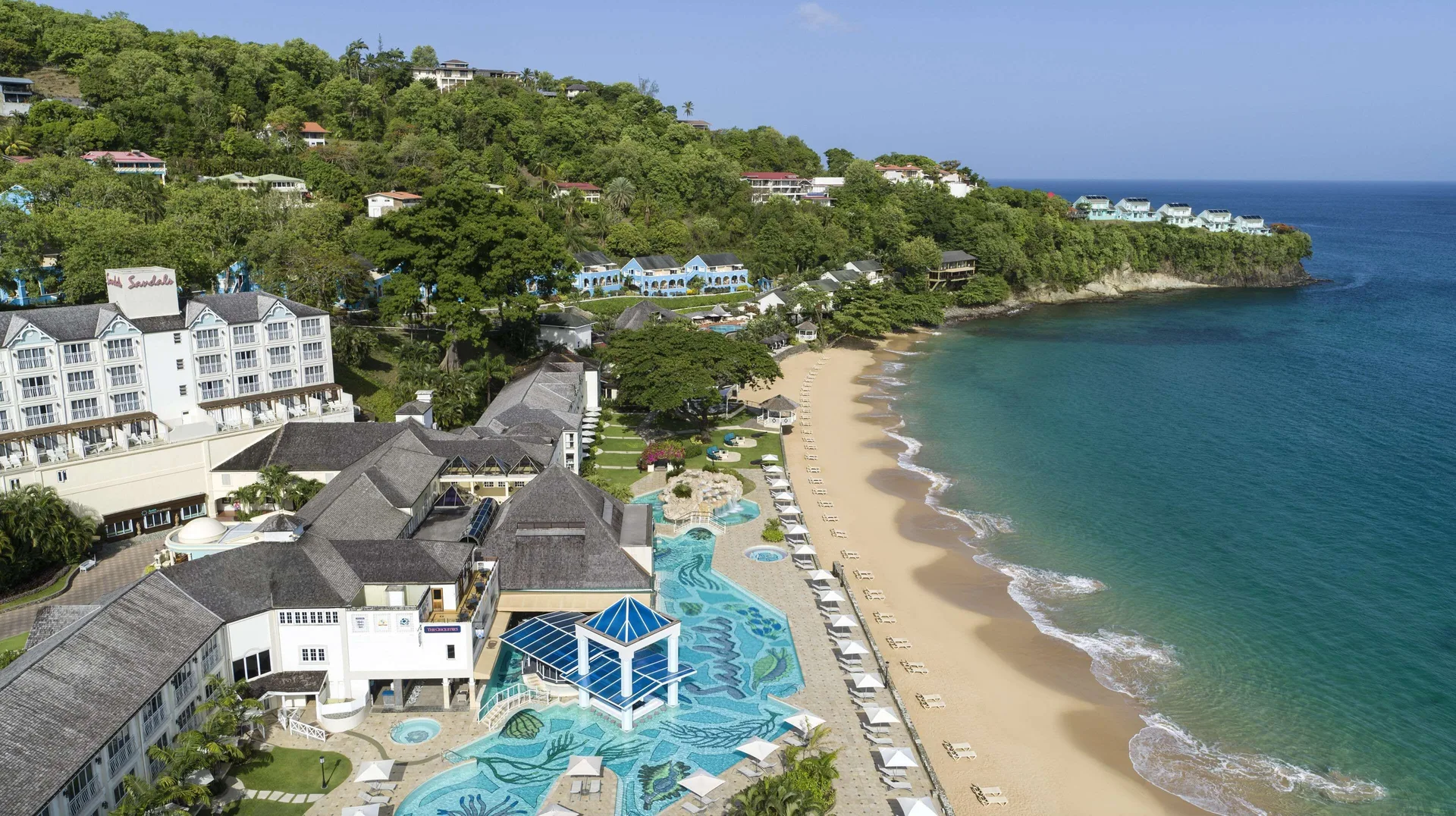 Sandals Regency La Toc couples-only all-inclusive resort in St. Lucia with beachfront pools and golf course.
