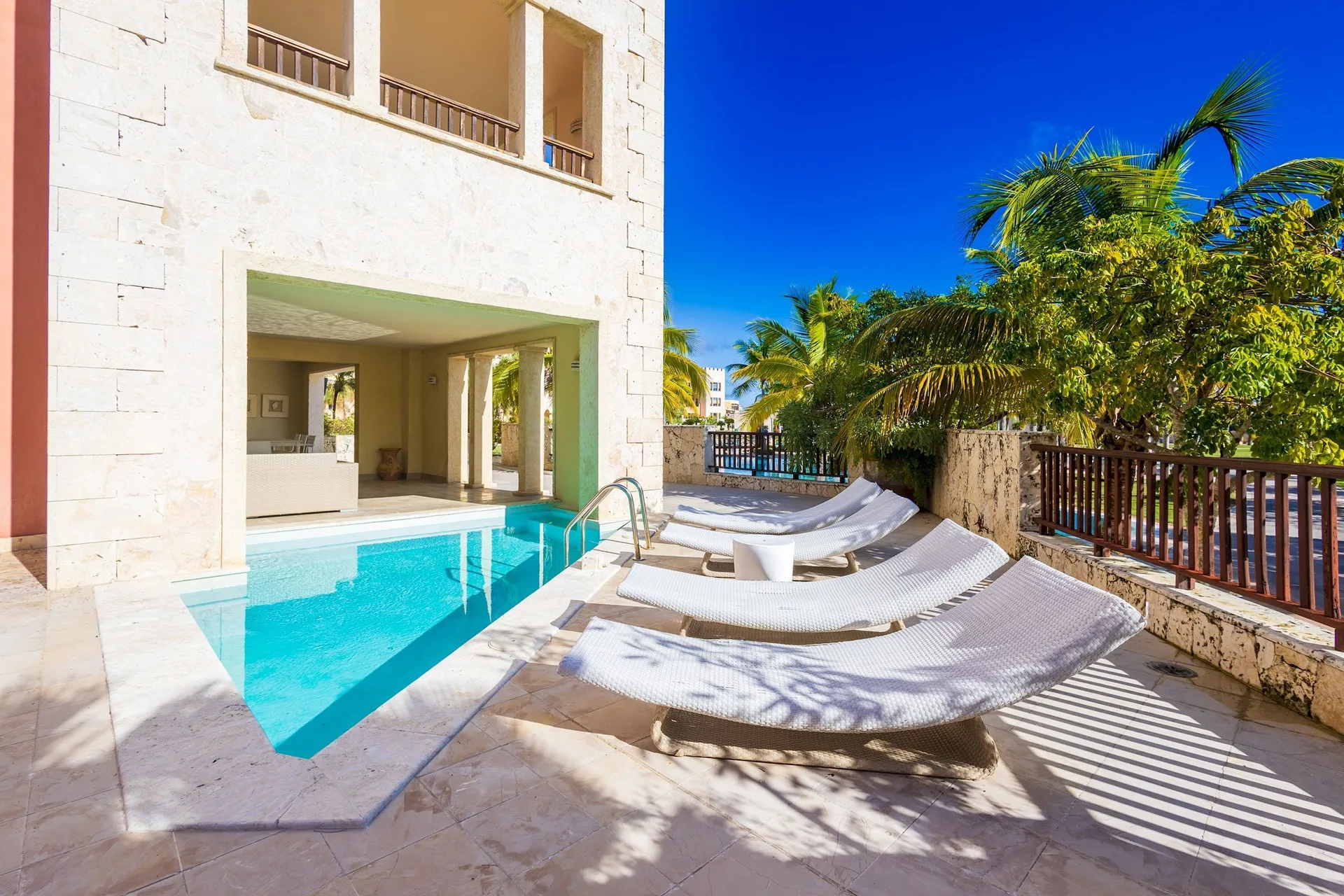 3-bedroom Cap Cana Gem Terrace Picuzzi Marina rental with terrace pool and marina views