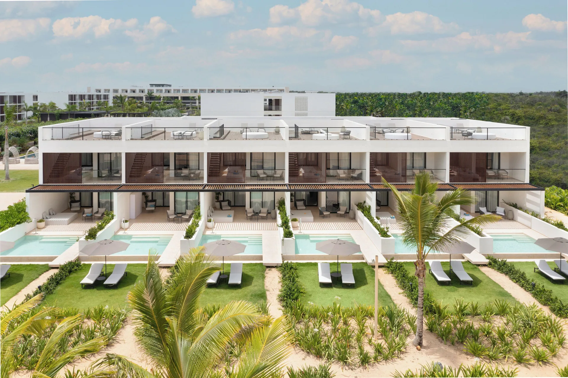 Viento Suite Ocean Front building with private pools at Live Aqua Punta Cana.