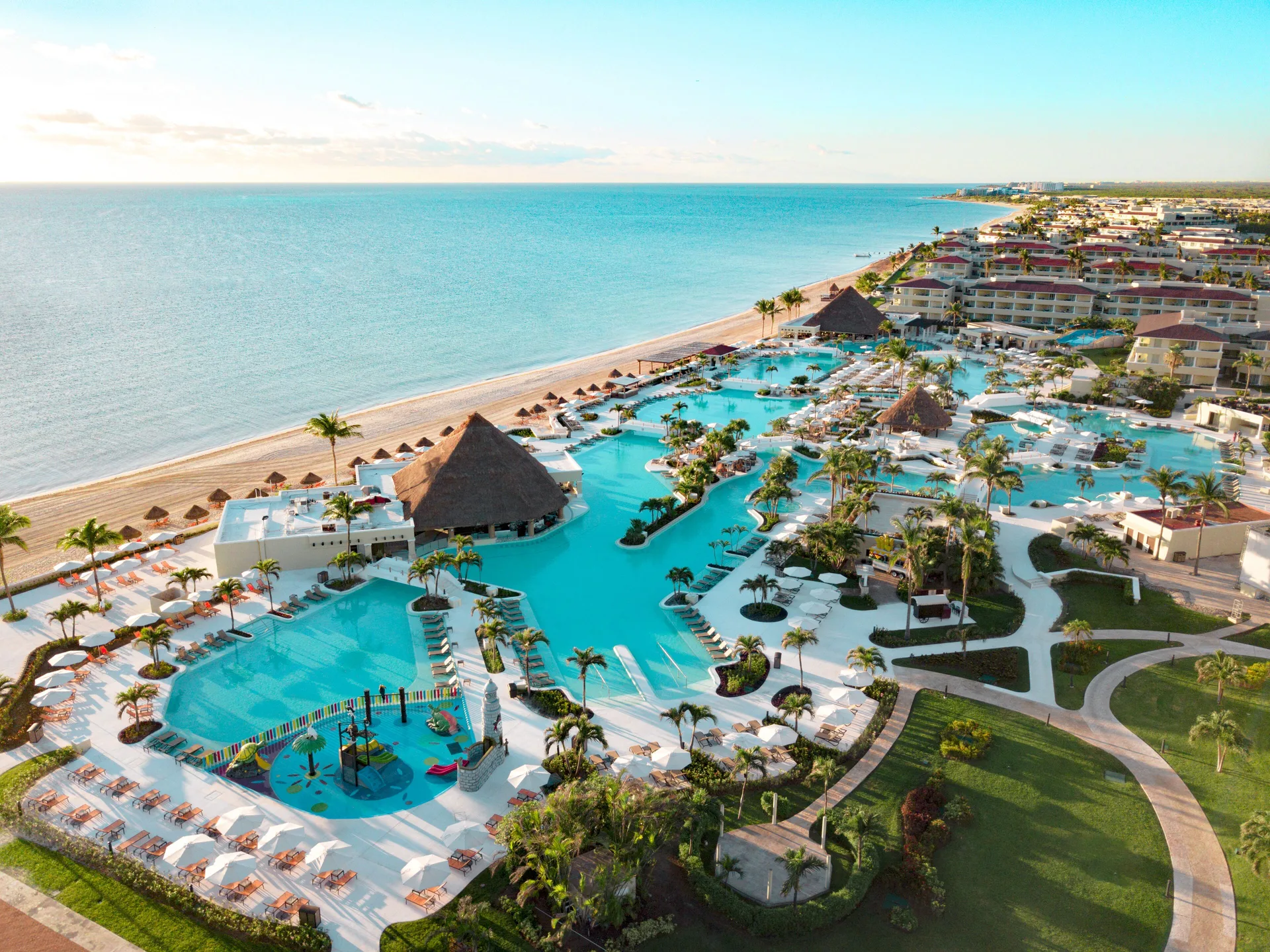 Moon Palace Cancun mega-resort all-inclusive with waterpark, golf course, and expansive grounds near Cancun, Mexico.