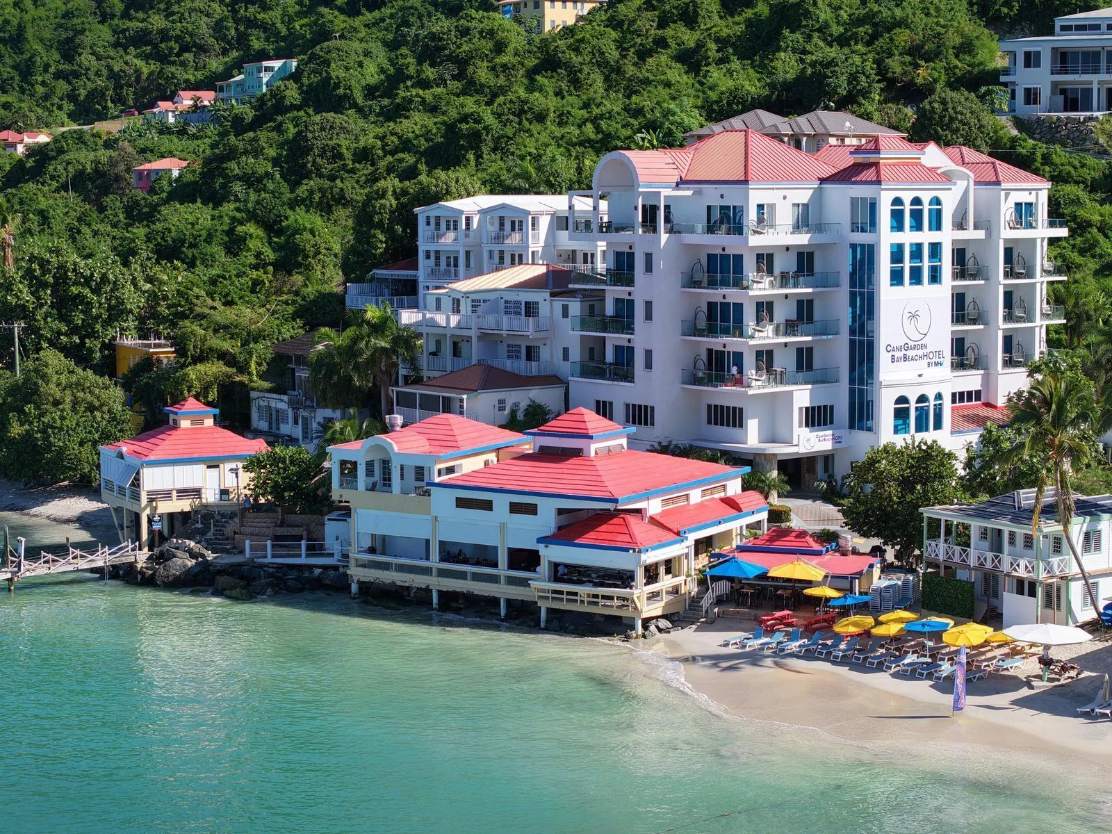 Cane Garden Bay Beach Hotel Tortola beachfront hotel with bay views, casual rooms, and village setting