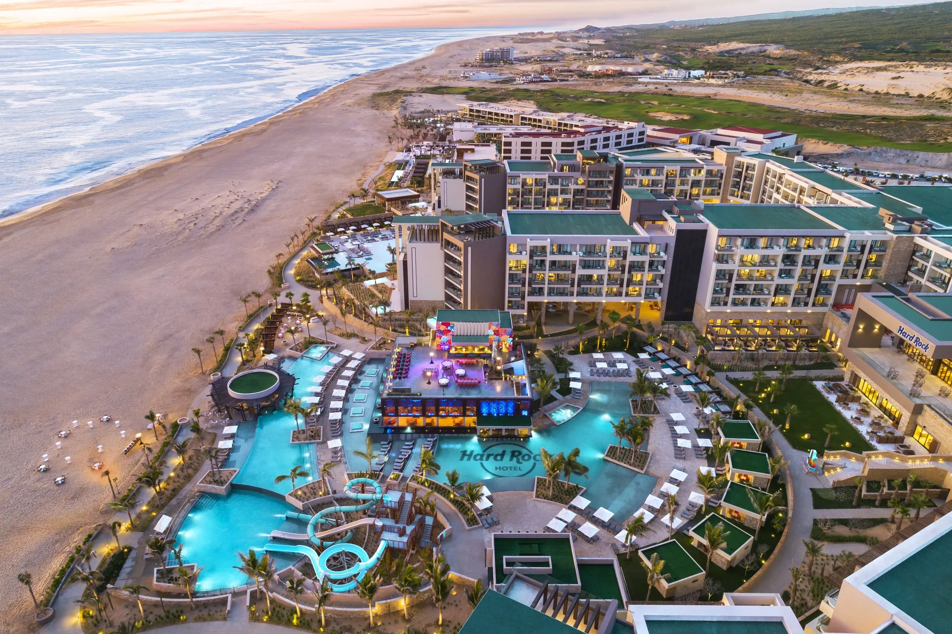 Hard Rock Hotel Los Cabos all-inclusive resort with music-inspired design and lively pools