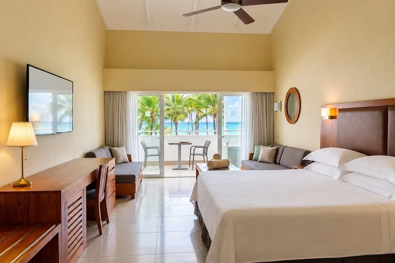 Superior Oceanfront king room with balcony and sea view at Occidental Punta Cana.