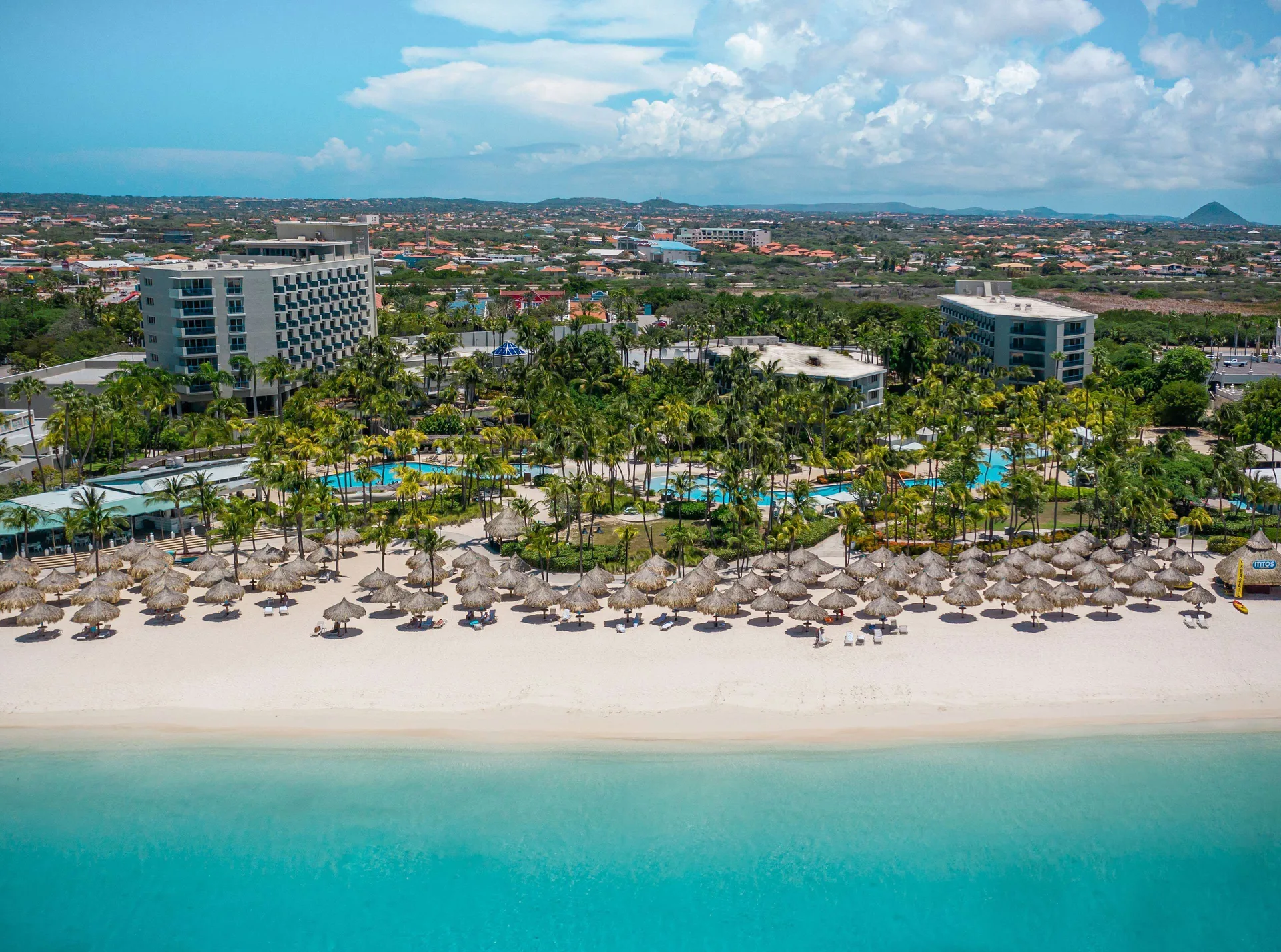Hilton Aruba Caribbean Resort and Casino beachfront Palm Beach resort with gardens and pools