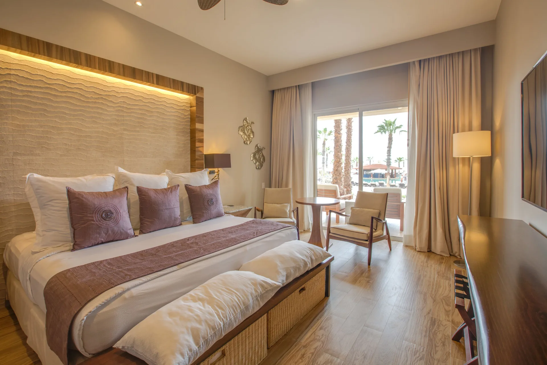 Towers Deluxe Ocean View Room with king bed at Pueblo Bonito Pacifica Golf & Spa Resort.