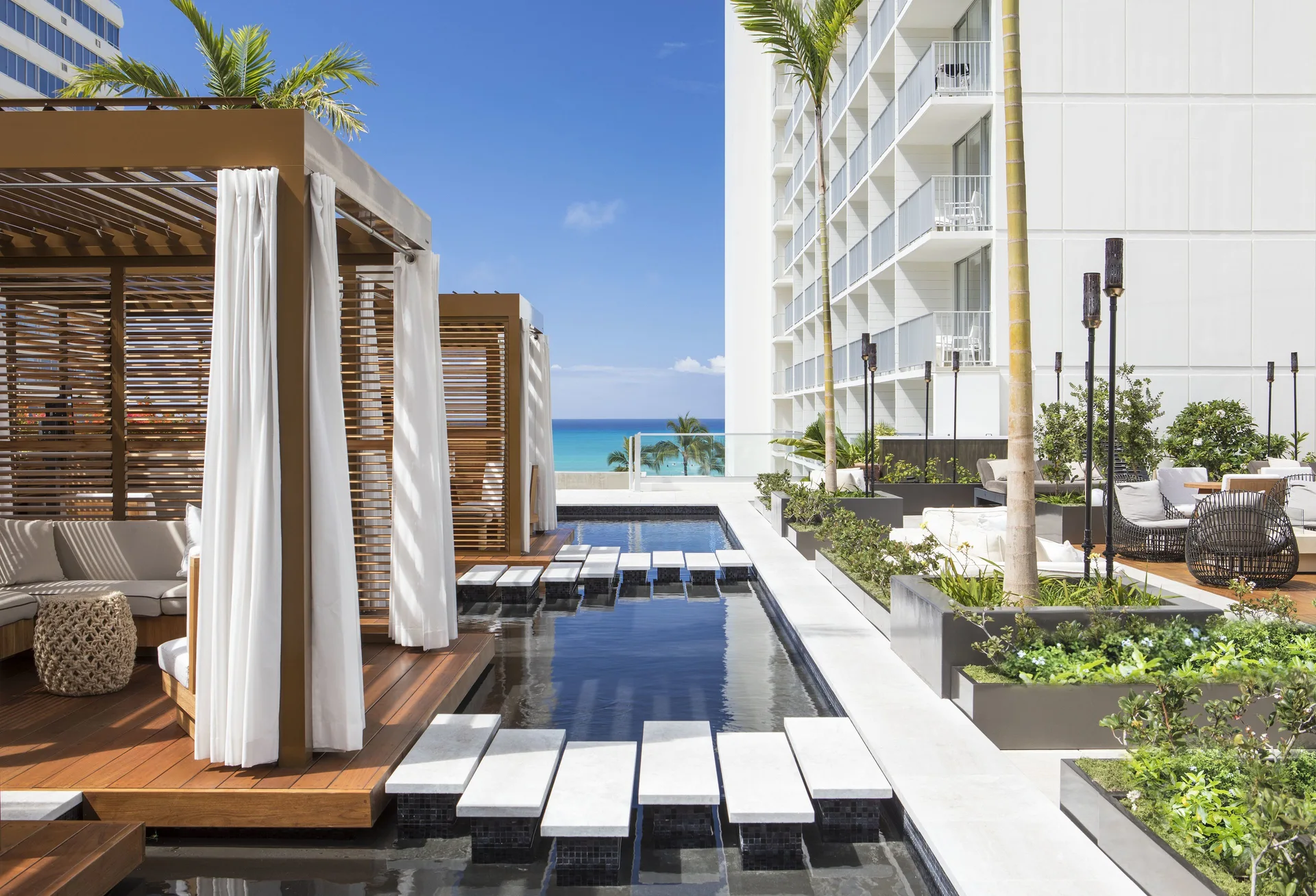 'Alohilani Resort Waikiki Beach modern resort near beach with oceanarium and stylish pool deck