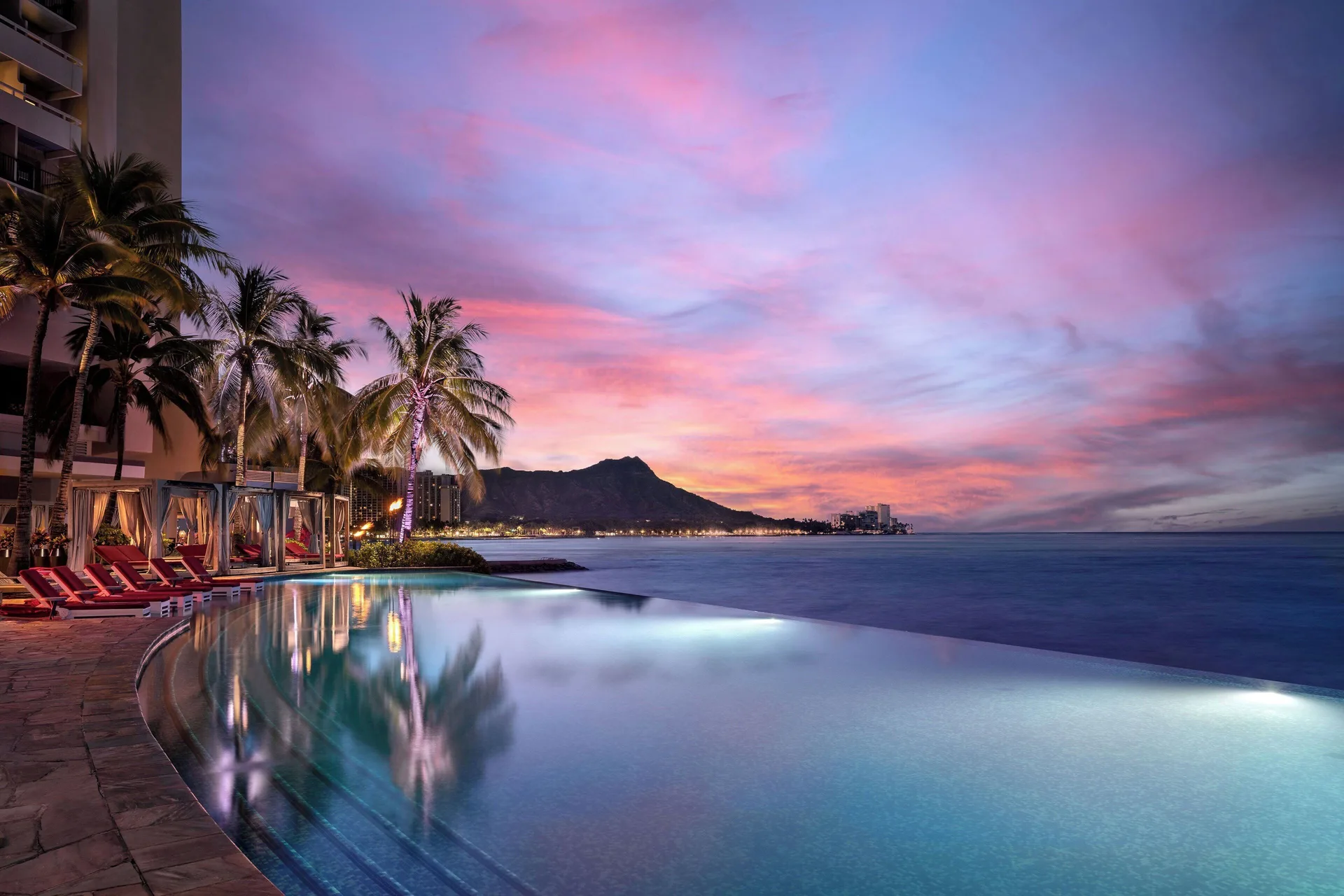 Sheraton Waikiki Beach Resort oceanfront high-rise resort with infinity pool and Diamond Head views