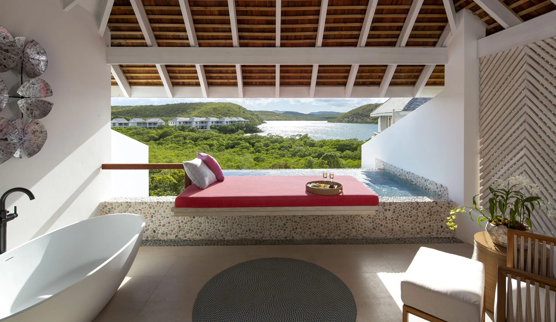 The Escape at Nonsuch Bay adults-only Antigua hideaway with plunge pools and romantic bay views