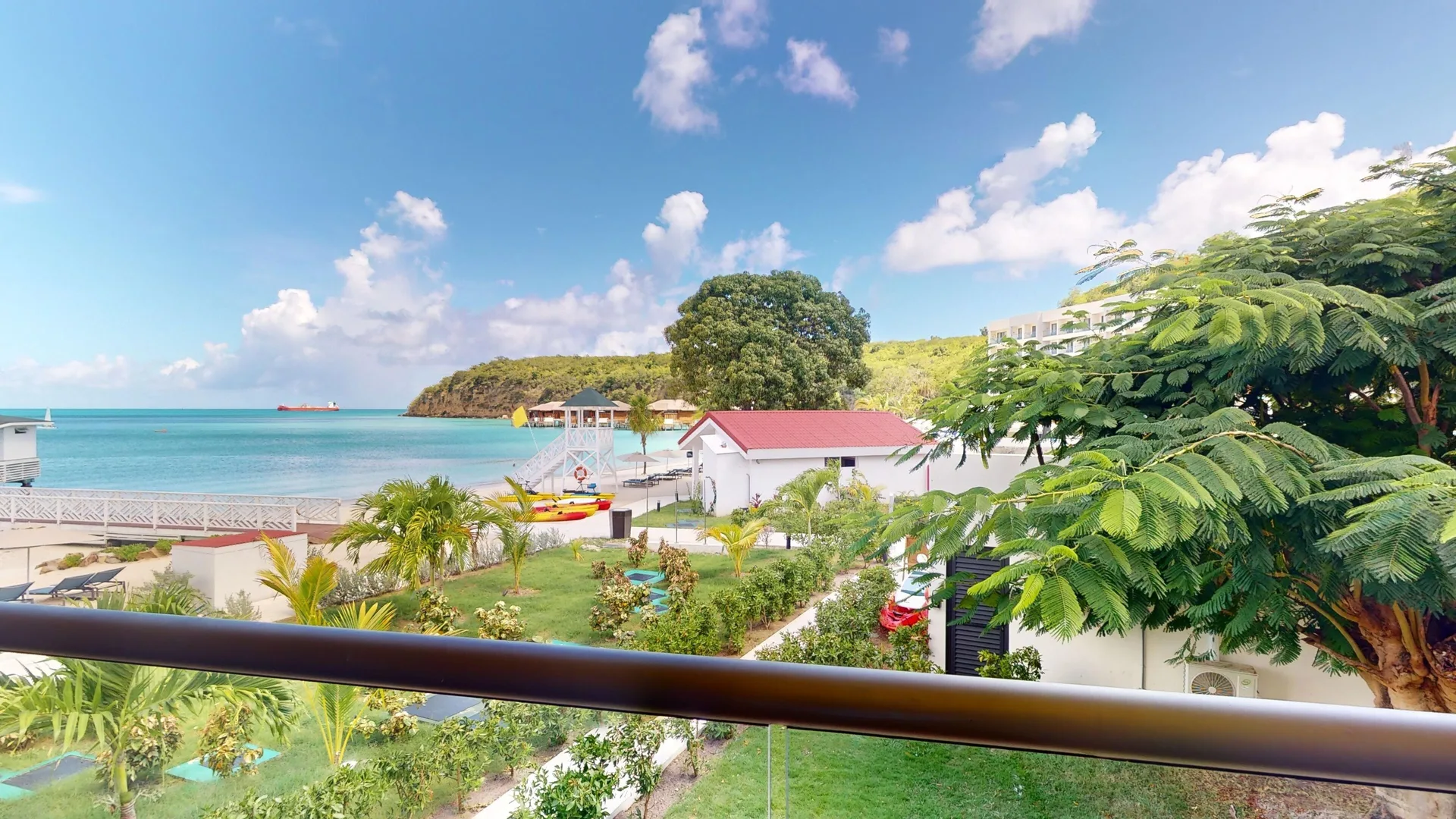 Ocean and garden view from a Luxury Ocean View Room at Royalton CHIC Antigua.