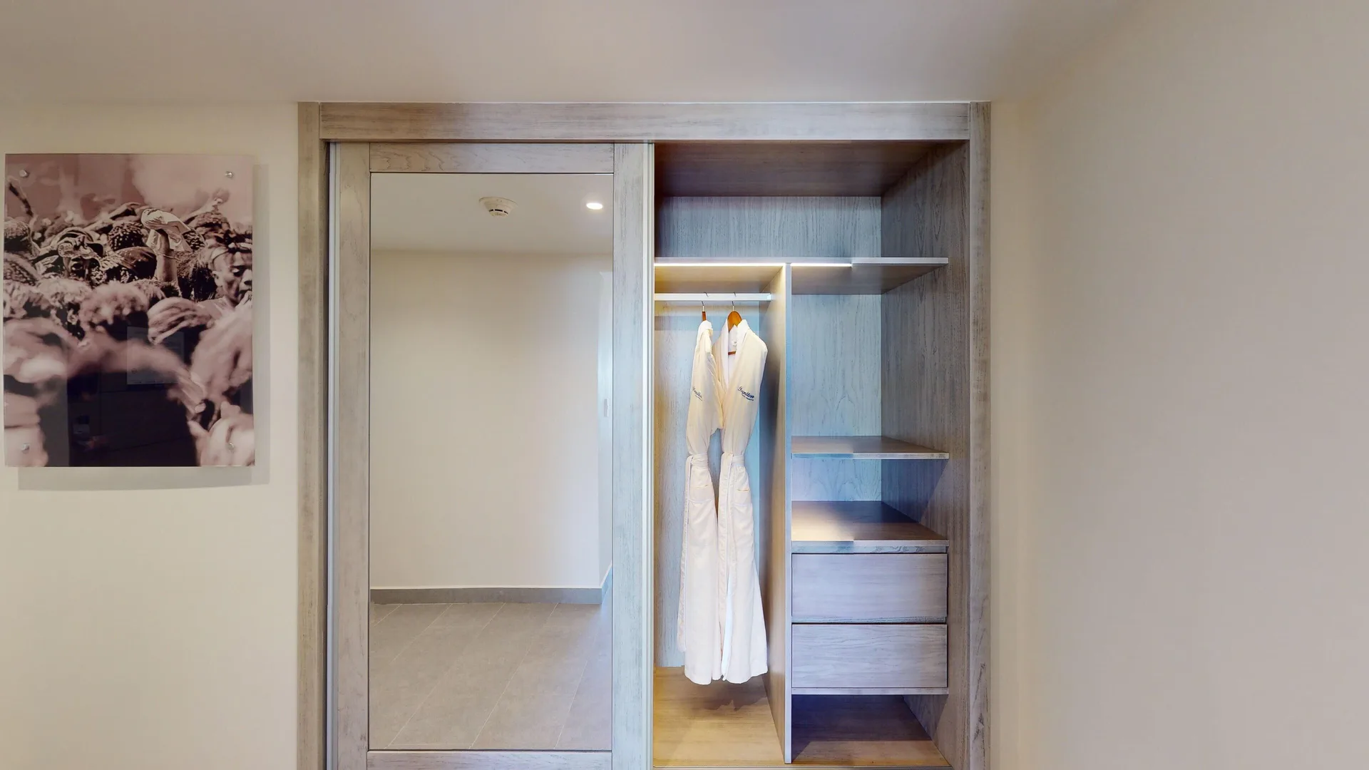 Presidential suite wardrobe with robes at Royalton CHIC Antigua.