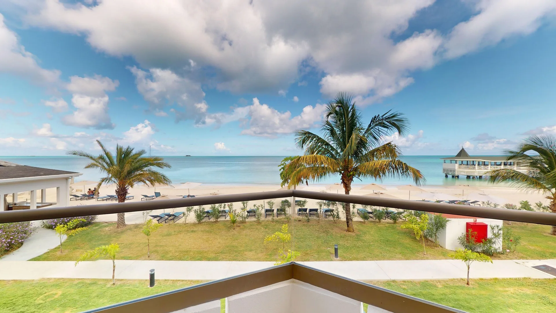 Oceanfront balcony view from a Presidential suite at Royalton CHIC Antigua.