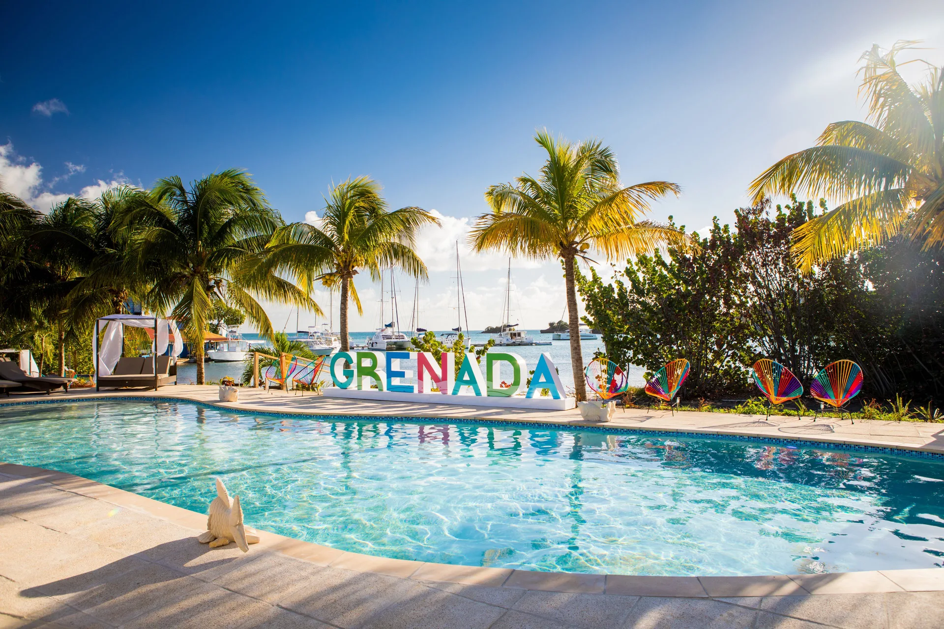 True Blue Bay Resort colorful Grenada boutique resort with marina views and relaxed island style