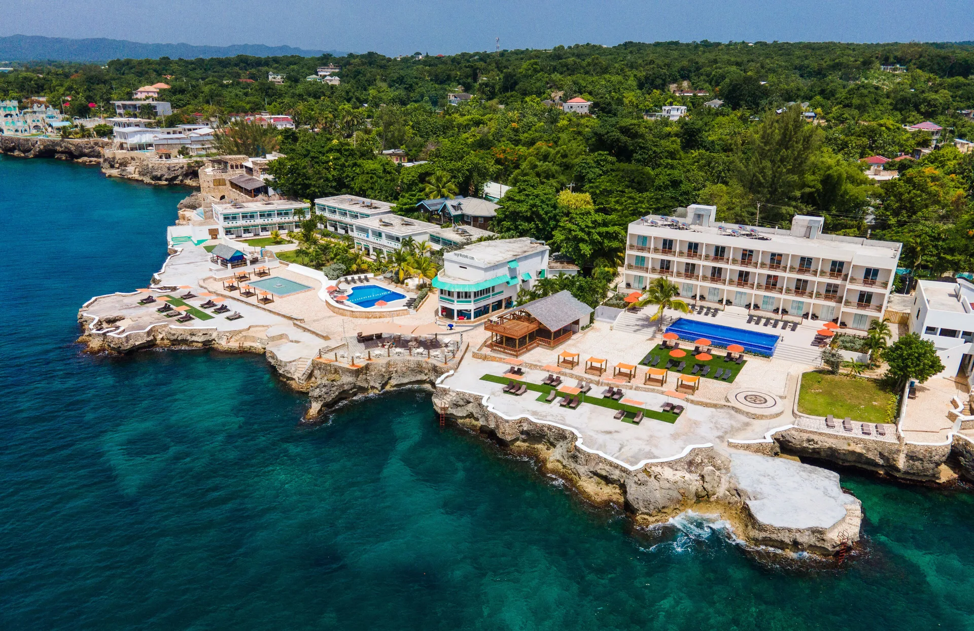 Samsara Cliff Resort casual cliffside hotel with ocean views and West End setting
