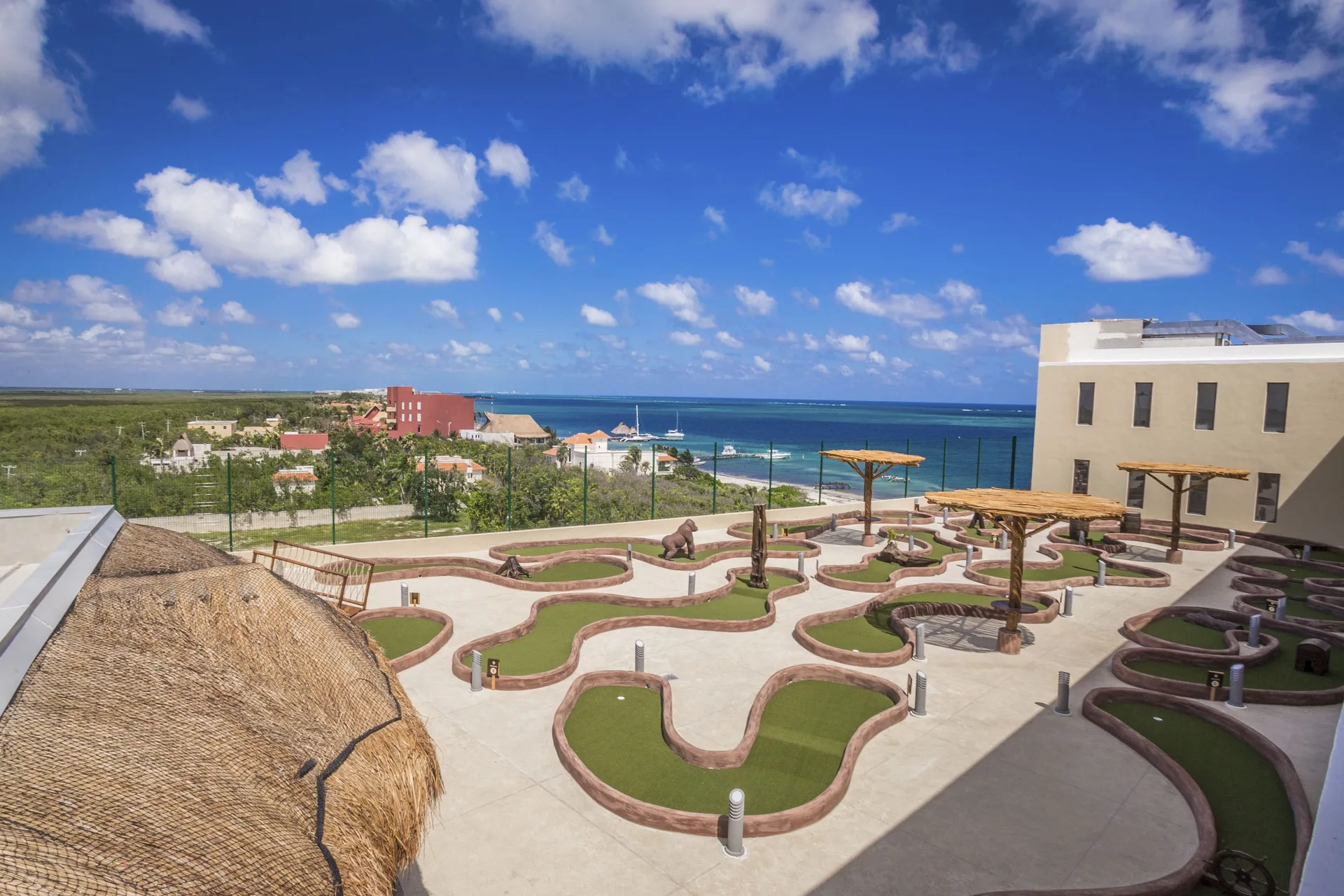 Mini golf course with ocean view at Sensira Resort & Spa Riviera Maya.
