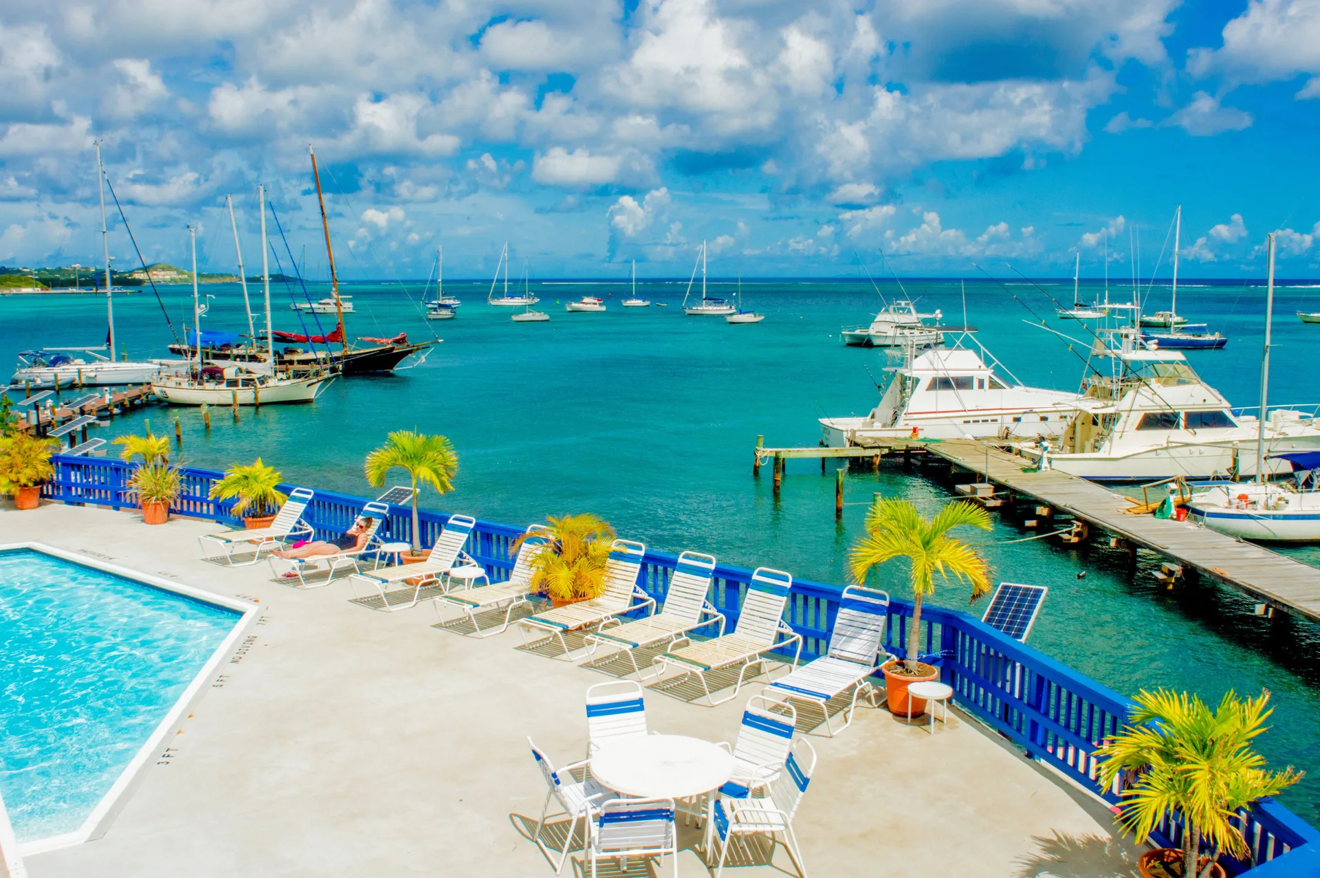 Holger Danske Hotel on the Christiansted harborfront in St. Croix, U.S. Virgin Islands with waterfront views.