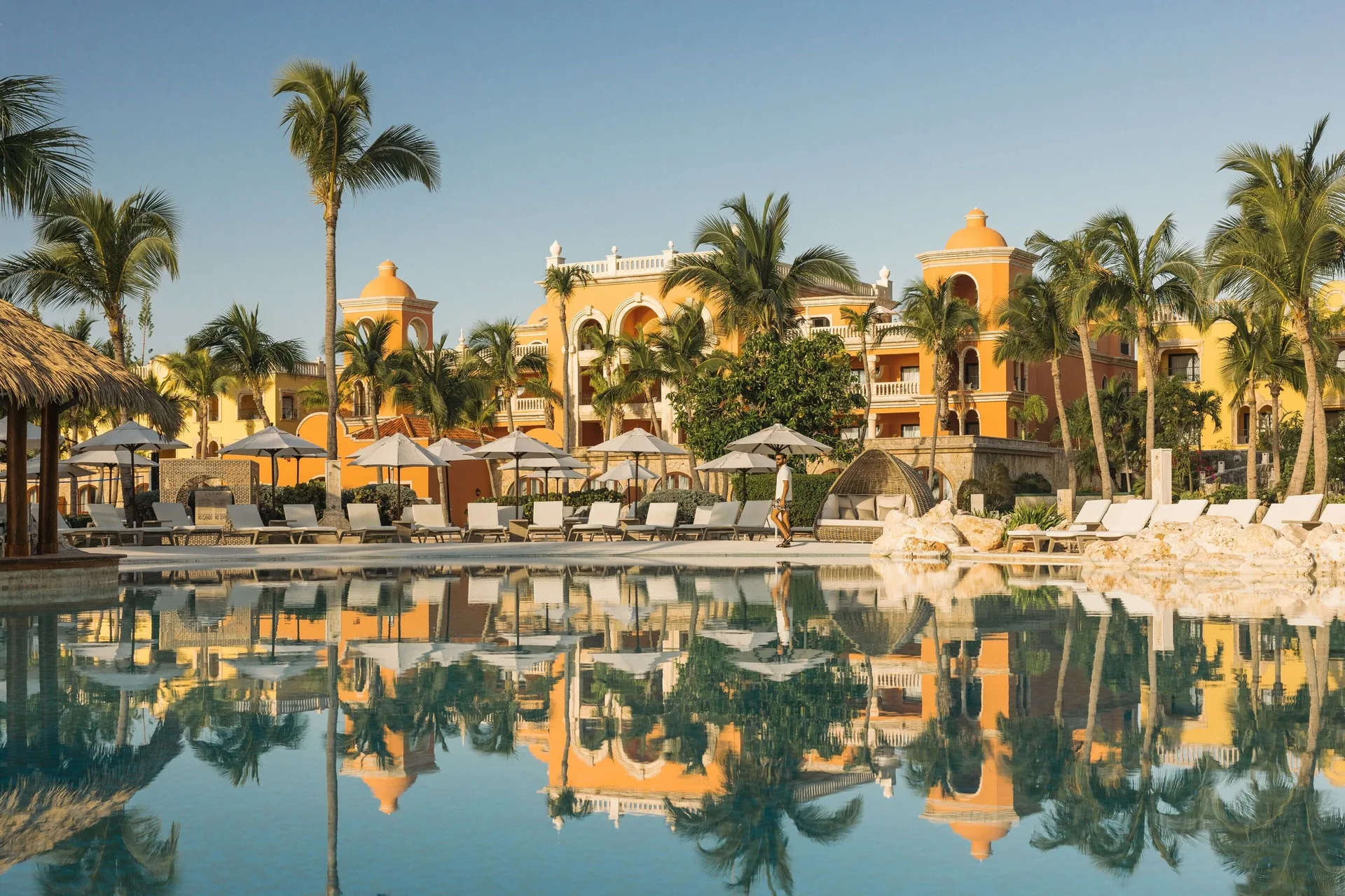 Sanctuary Cap Cana adults-only luxury all-inclusive beachfront resort with castle-style architecture and pools