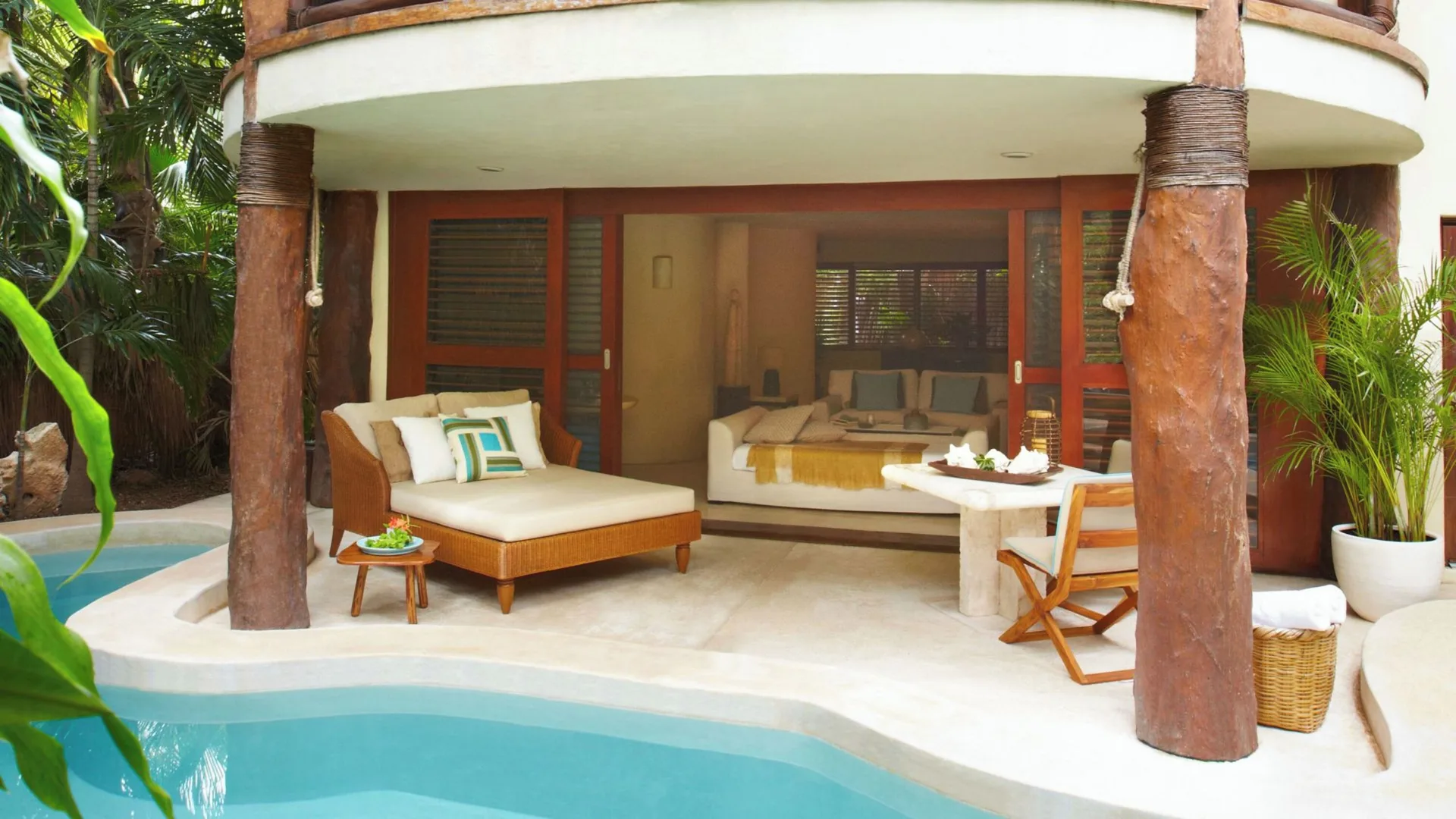 Ocean View Two Level Villa private pool and patio at Viceroy Riviera Maya.