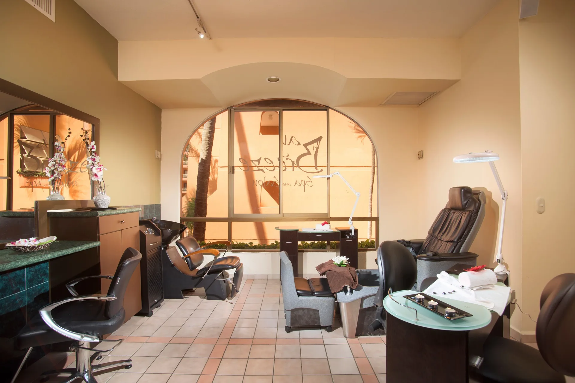 Spa salon chairs and treatment stations at Villa del Palmar Beach Resort and Spa, Puerto Vallarta.