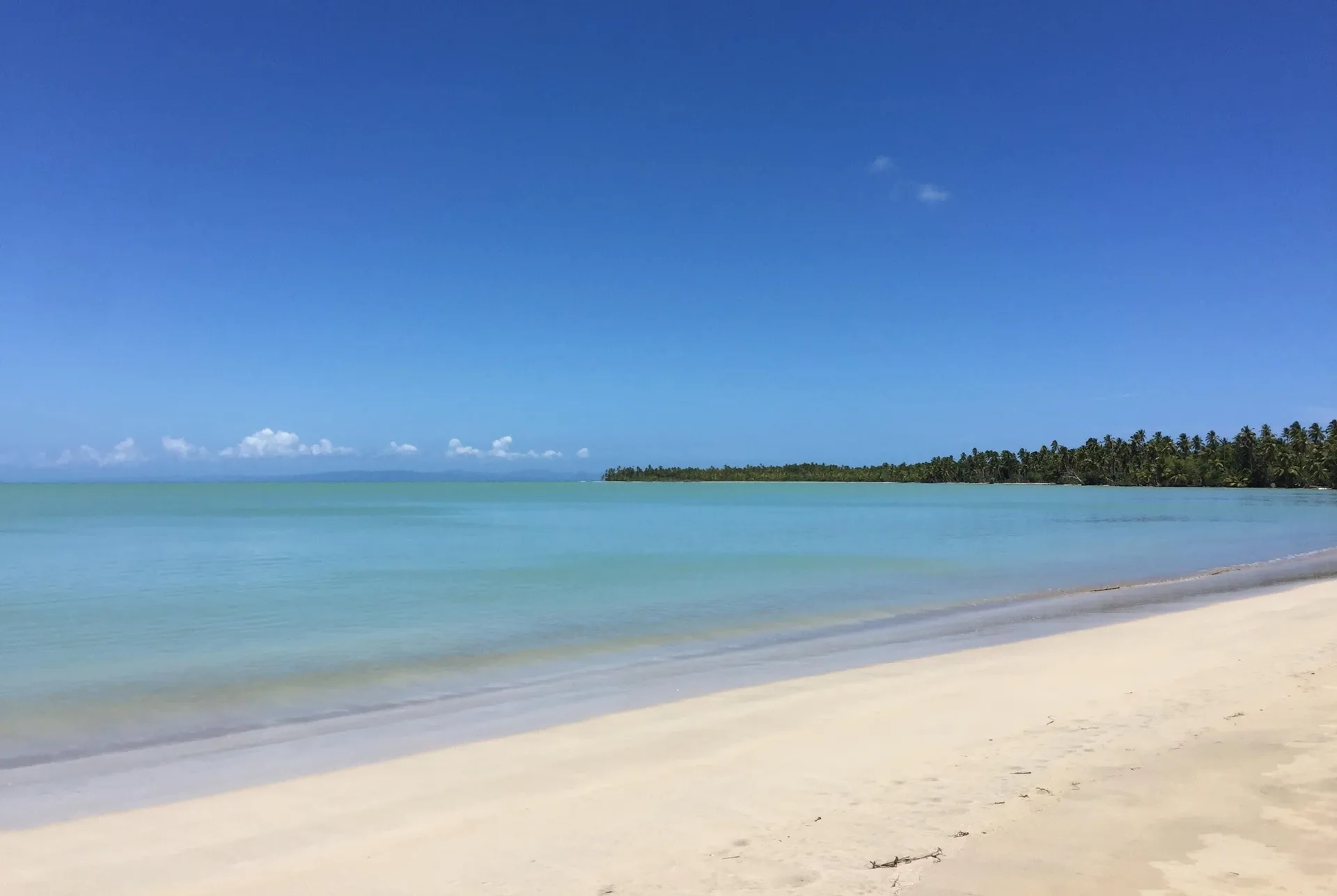 Quiet sandy beach with calm turquoise water near Viva Miches.