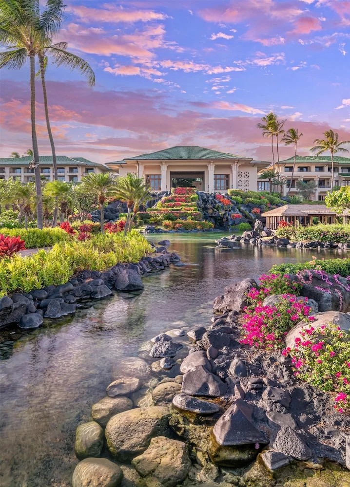 Grand Hyatt Kauai Resort and Spa luxury Poipu beachfront resort with lagoon pools and tropical gardens
